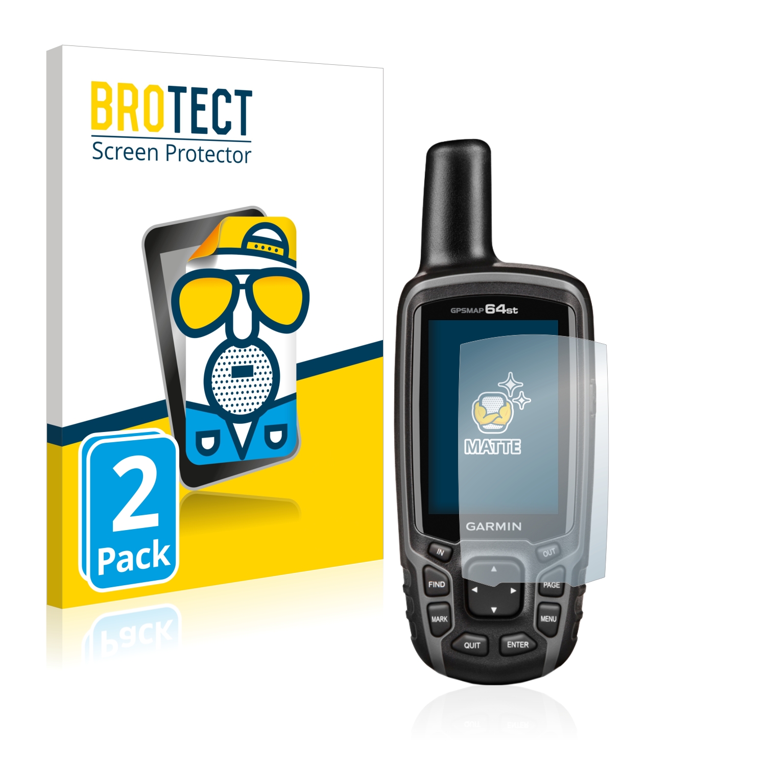 2x BROTECT Entspiegelungs-Folie pro Garmin GPSMAP 64st