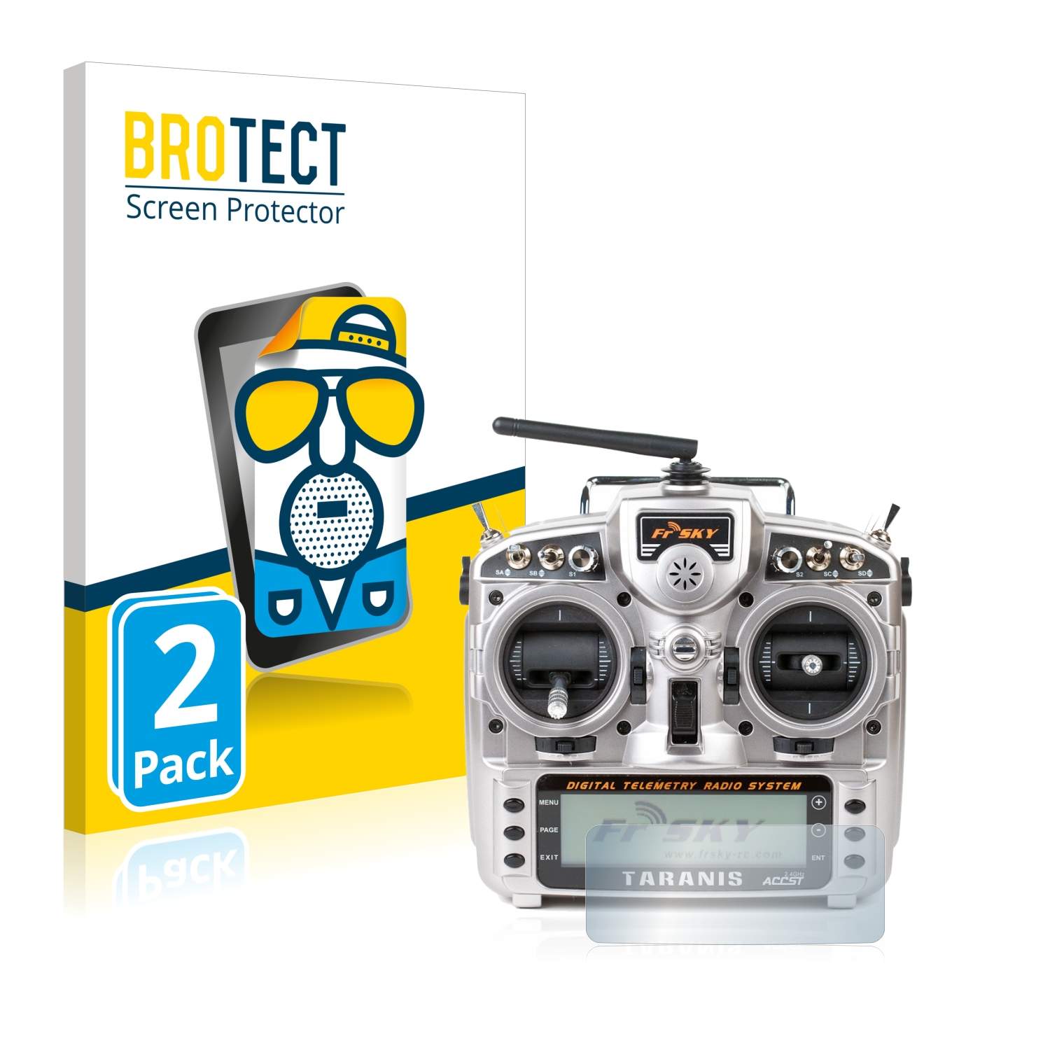 2x BROTECT Entspiegelungs-Folie pro FrSky Taranis X9D