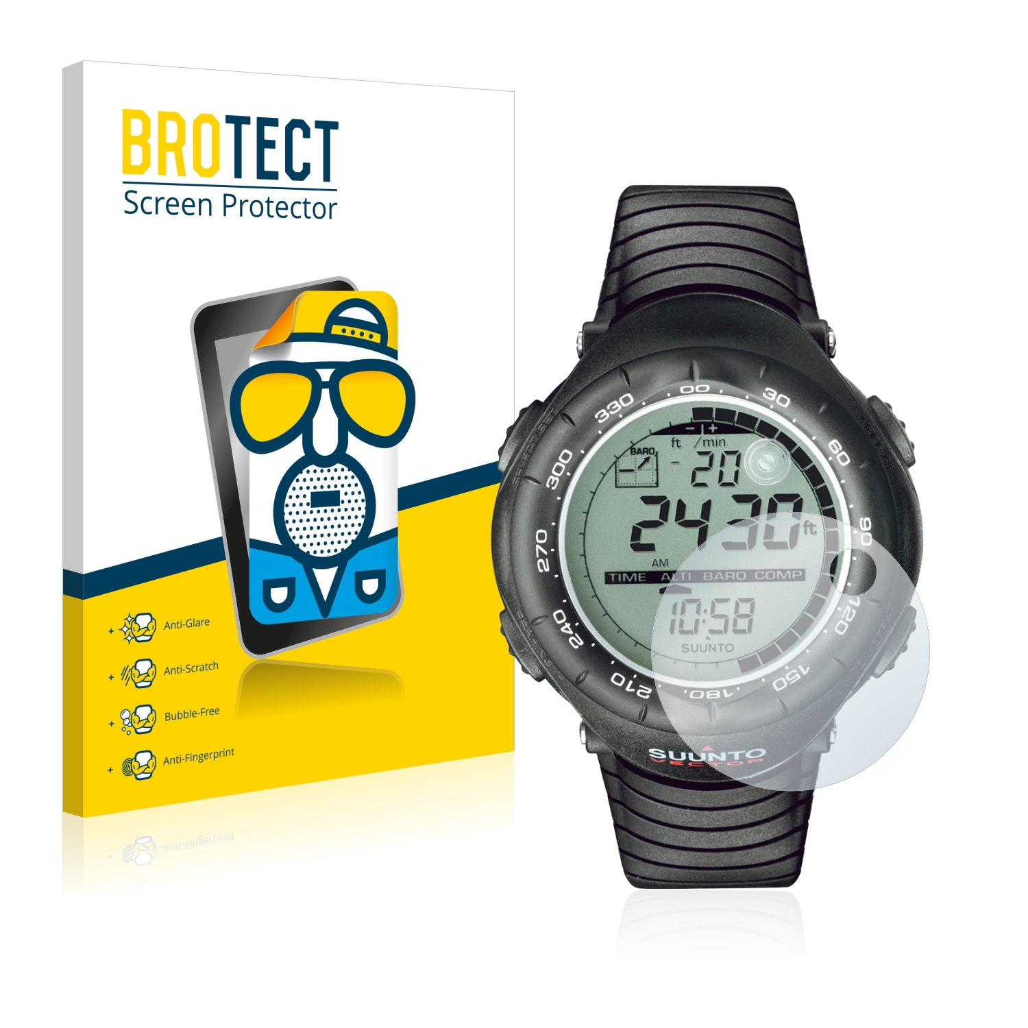 2x BROTECT Entspiegelungs-Folie pro Suunto Vector Black