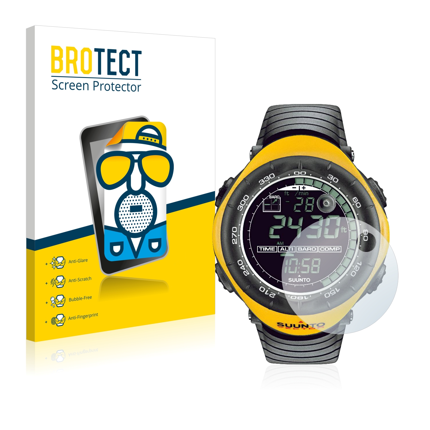 2x BROTECT Entspiegelungs-Folie pro Suunto Vector Yellow