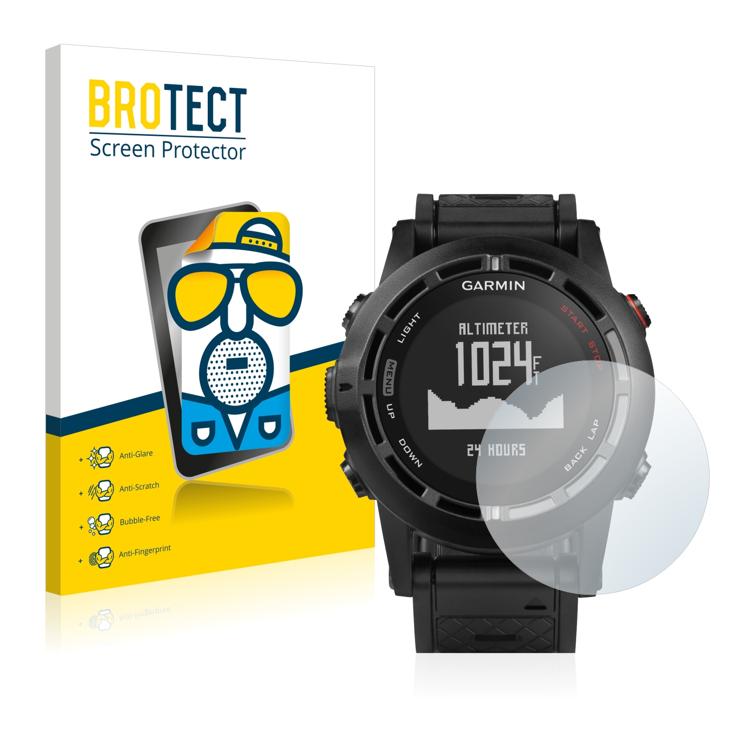 2x BROTECT Entspiegelungs-Folie pro Garmin Fenix 2