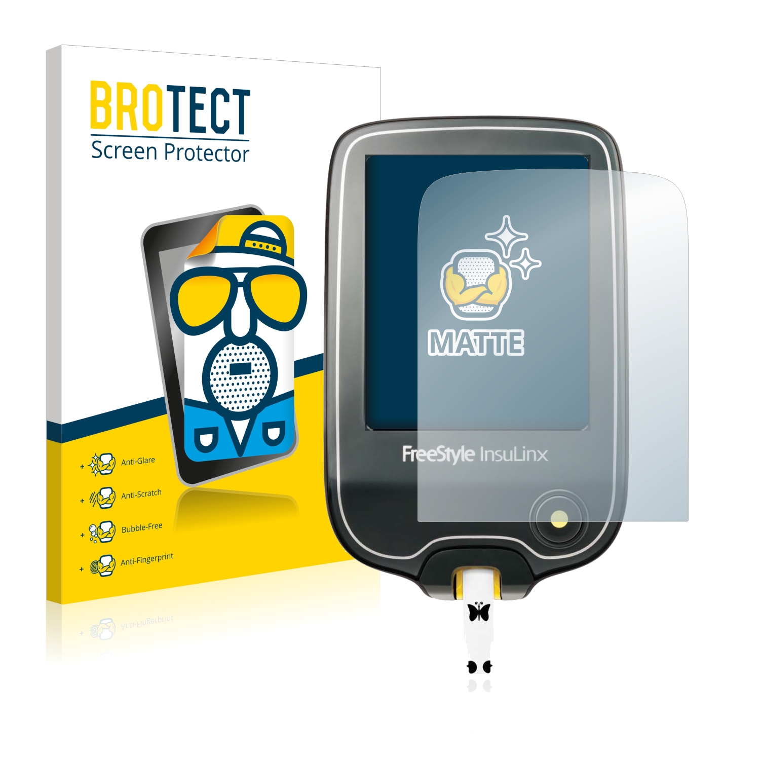 2x BROTECT Entspiegelungs-Folie pro Freestyle InsuLinx