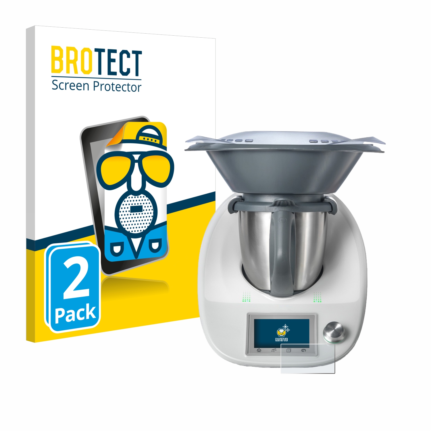 2x BROTECT Entspiegelungs-Folie pro Vorwerk Thermomix TM5