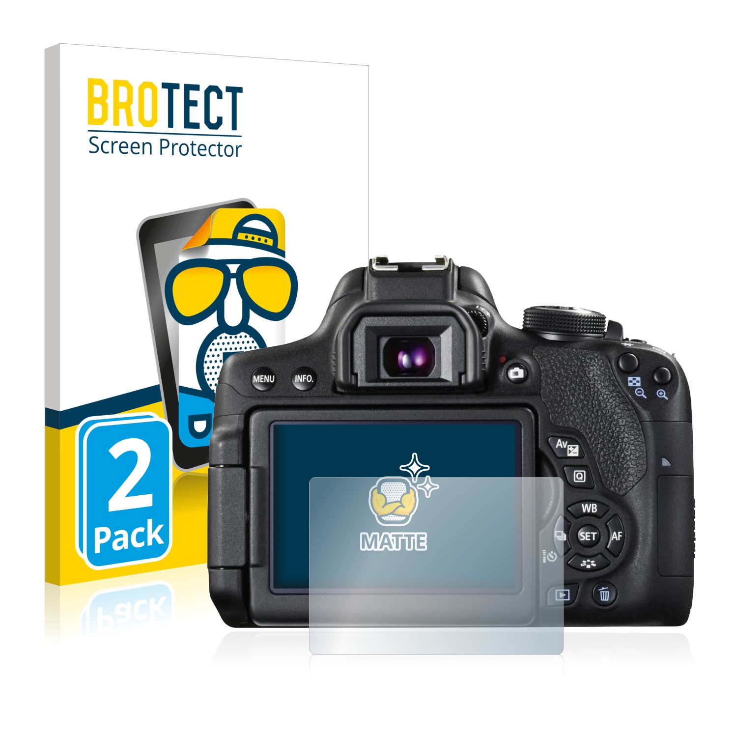 2x BROTECT Entspiegelungs-Folie pro Canon EOS 750D