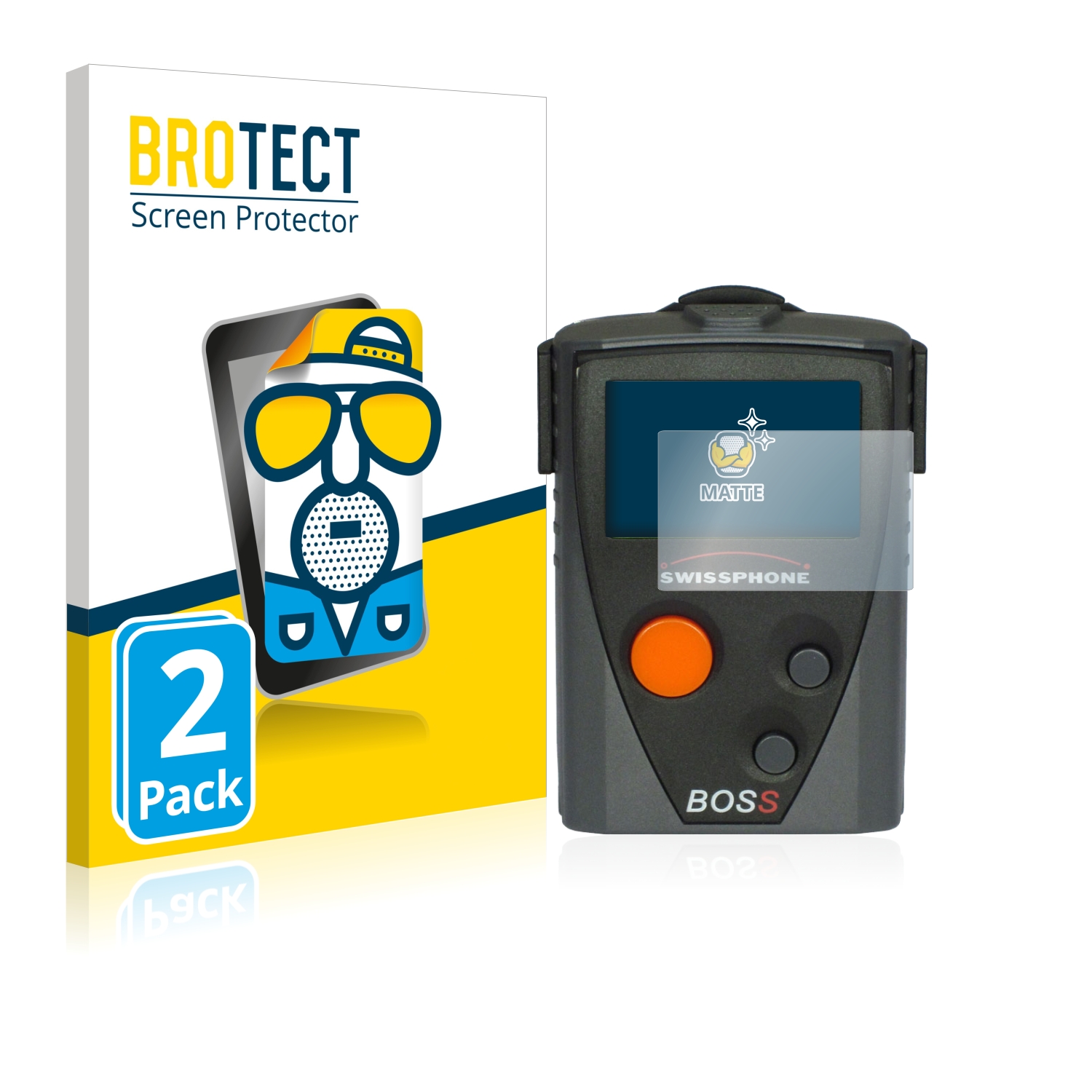 2x BROTECT Entspiegelungs-Folie pro Swissphone Boss 910
