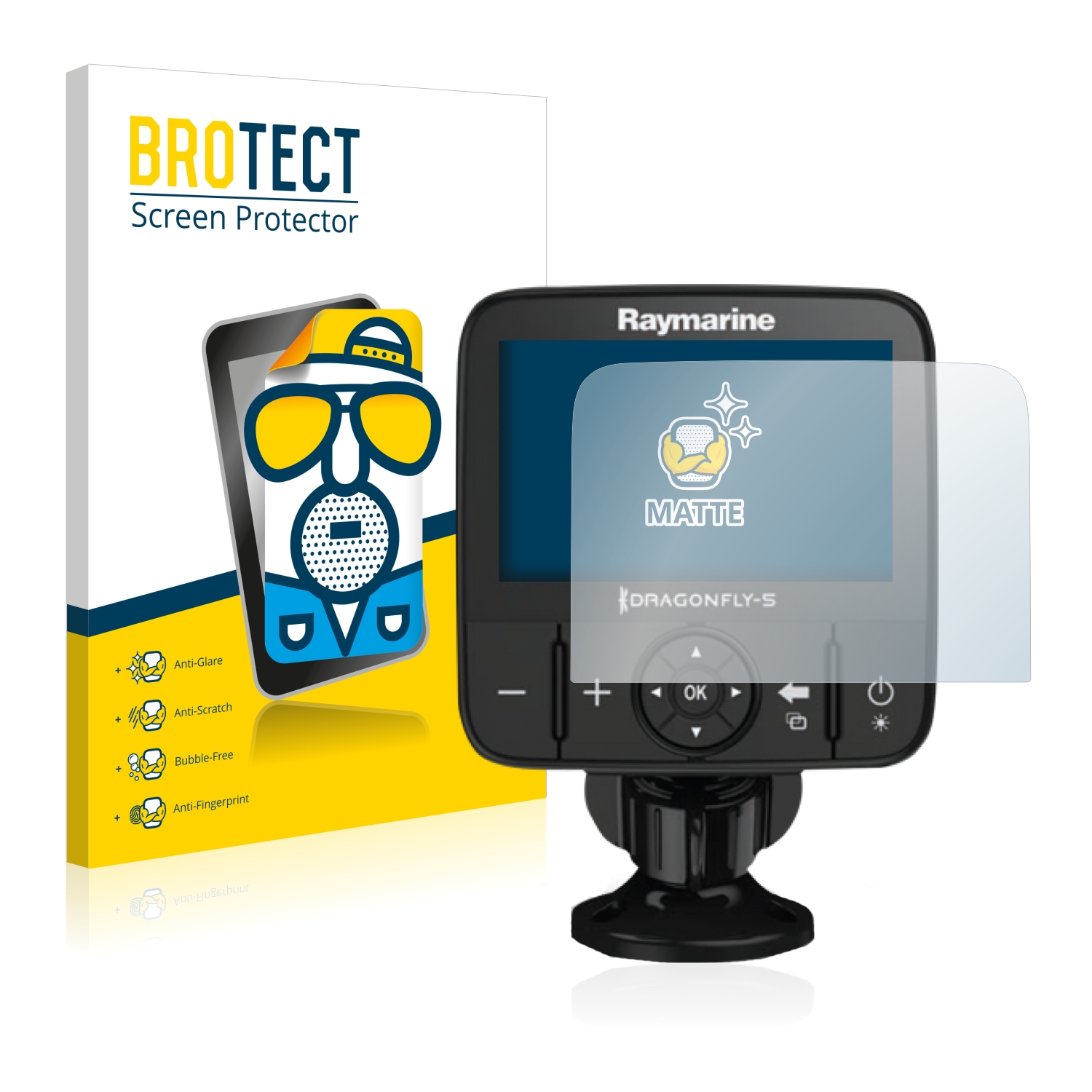 2x BROTECT Entspiegelungs-Folie pro Raymarine Dragonfly 5