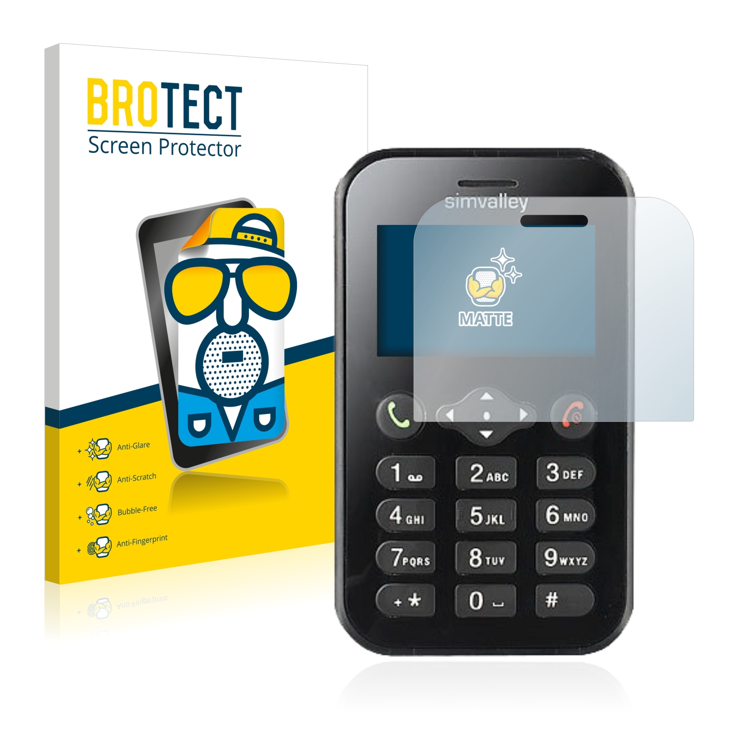 2x BROTECT Entspiegelungs-Folie pro Simvalley Mobile RX-484 Pico