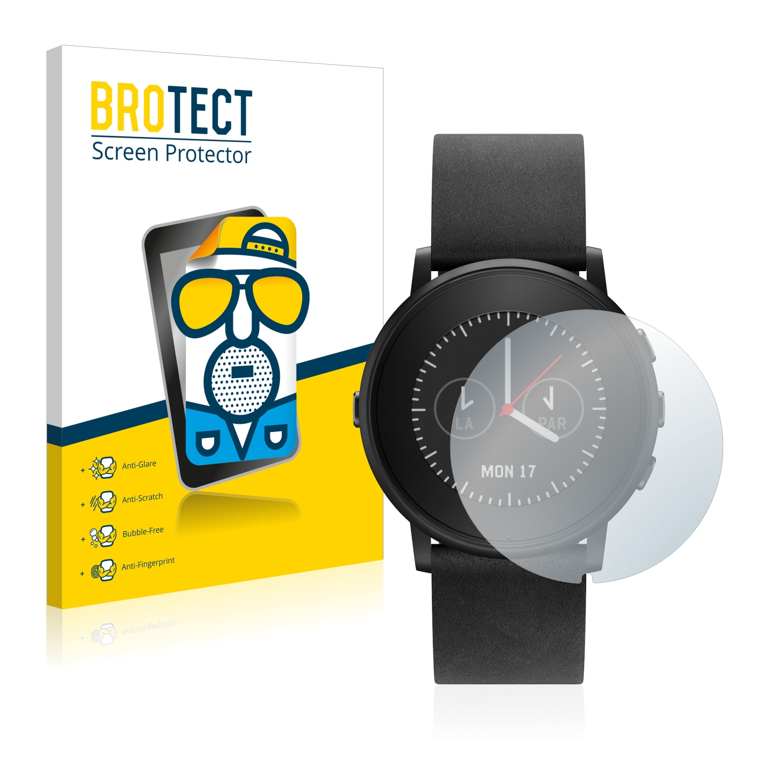 2x BROTECT Entspiegelungs-Folie pro Pebble Time Round