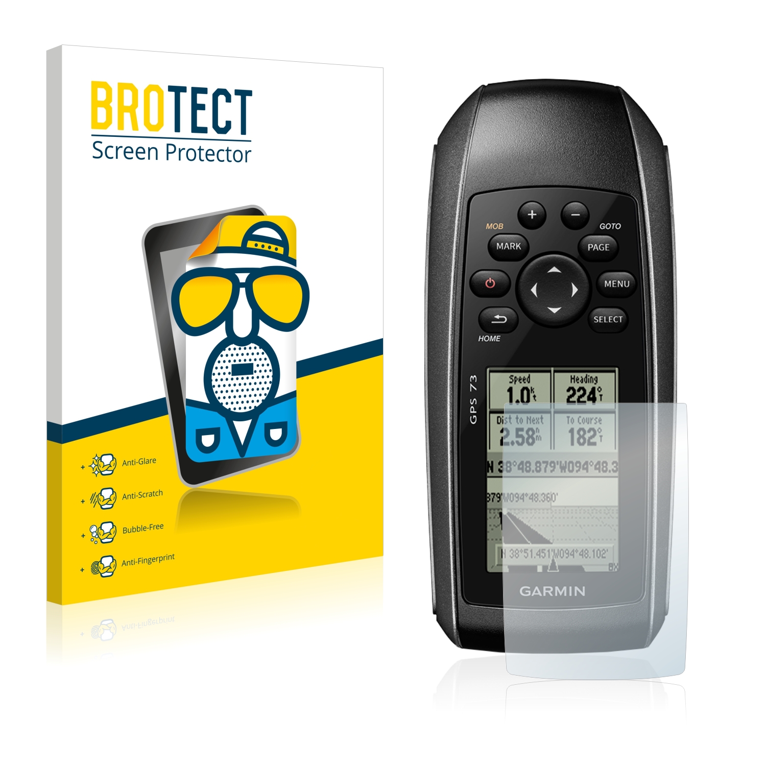 2x BROTECT Entspiegelungs-Folie pro Garmin GPS 73