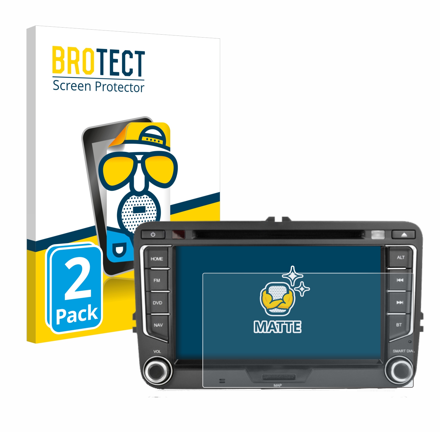 2x BROTECT Entspiegelungs-Folie pro Zenec Z-E3726