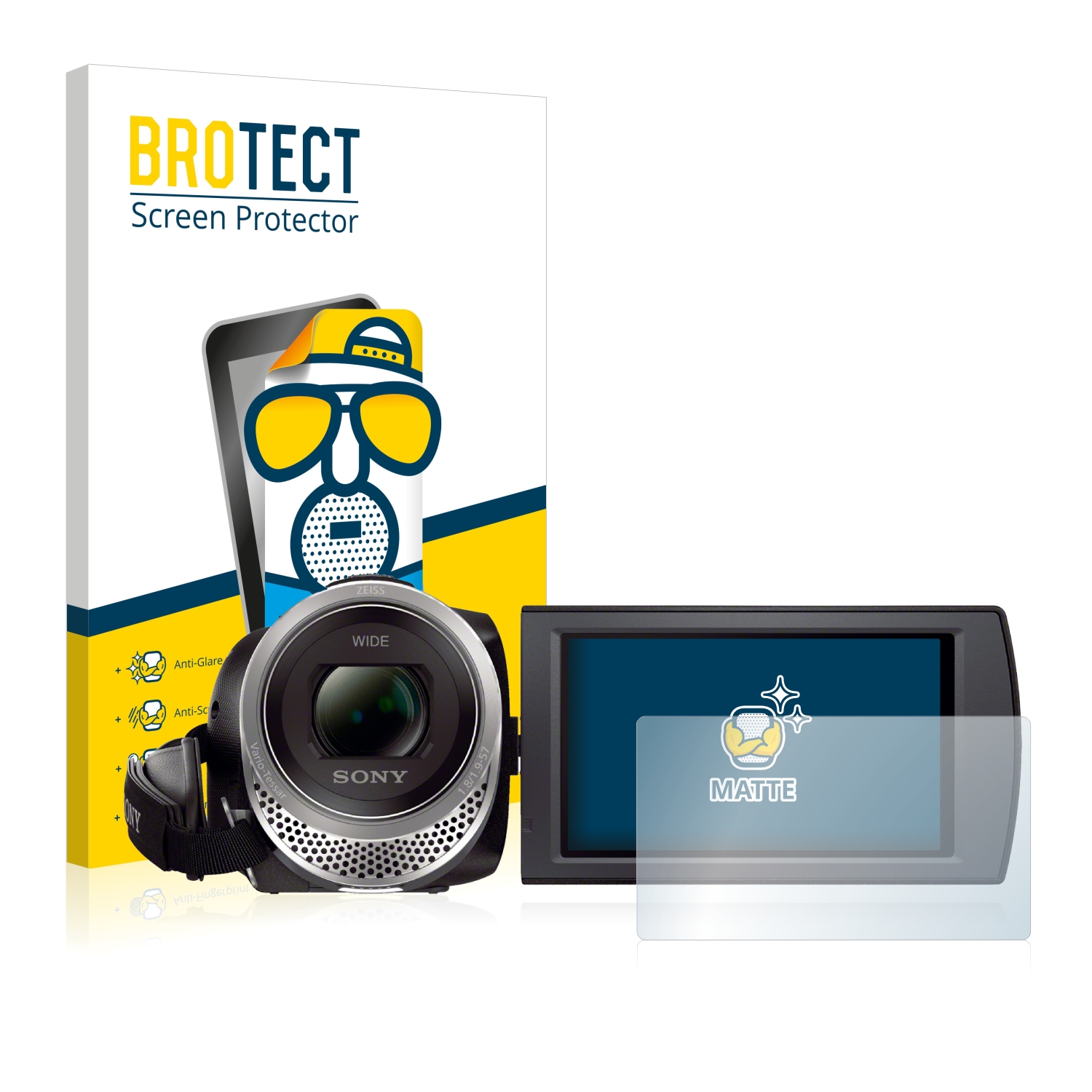 2x BROTECT Entspiegelungs-Folie pro Sony FDR-AX53