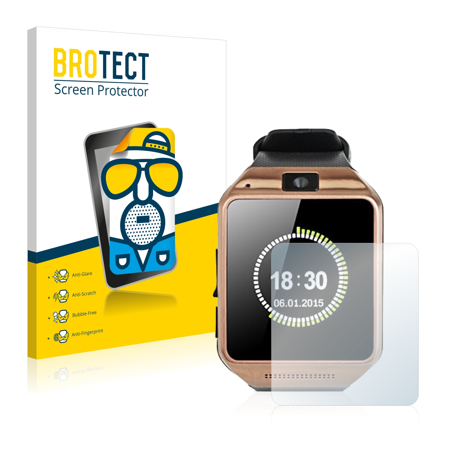 2x BROTECT Entspiegelungs-Folie pro Gearmax Smartwatch DZ09