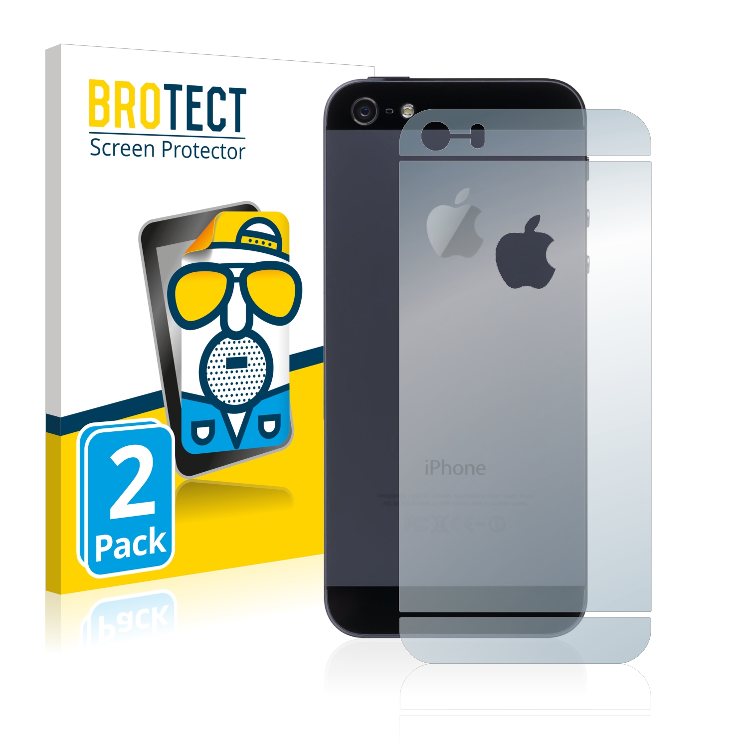 2x BROTECT Entspiegelungs-Folie pro Apple iPhone SE 2016 zadní strana (celá plocha+výřez na logo)
