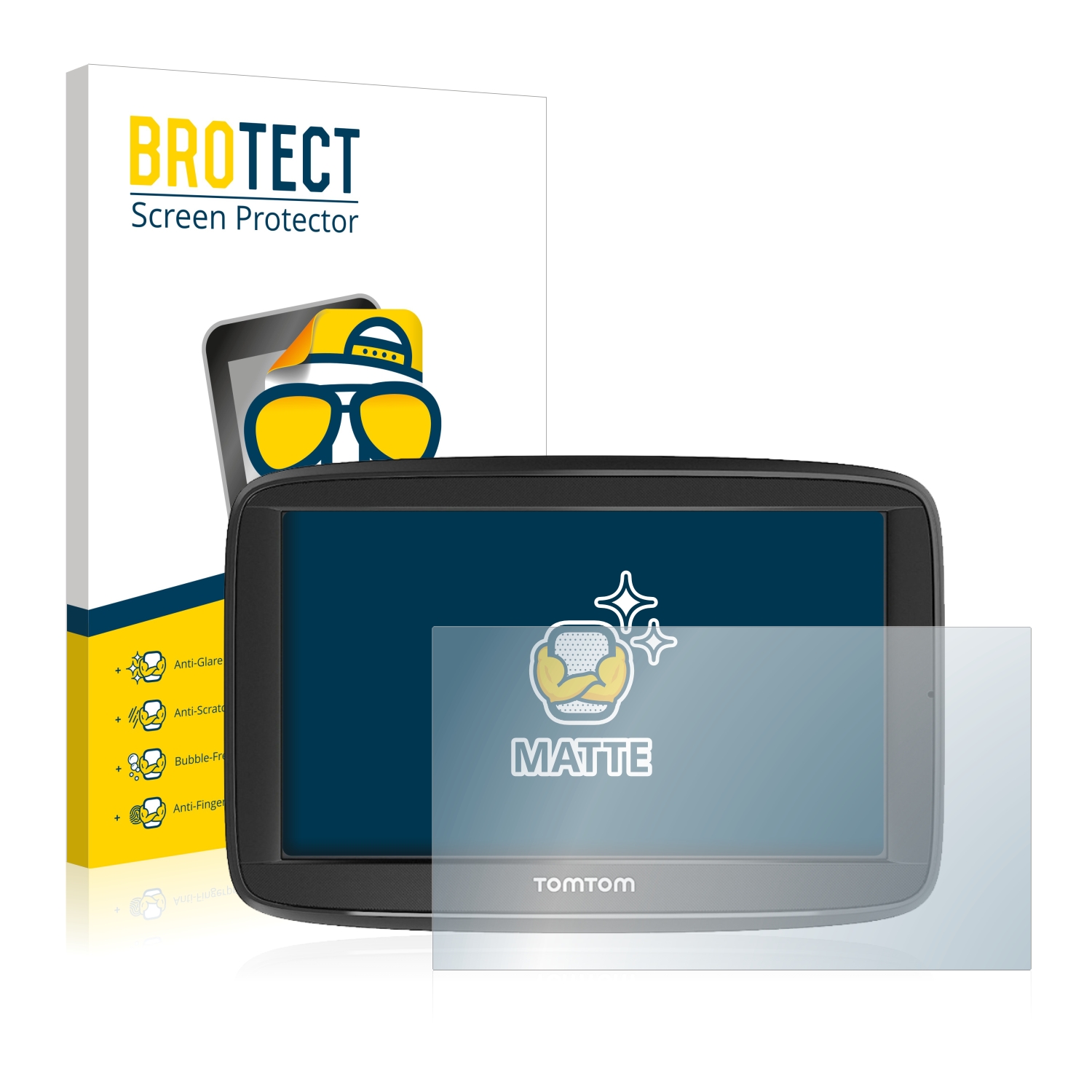 2x BROTECT Entspiegelungs-Folie pro TomTom Via 52