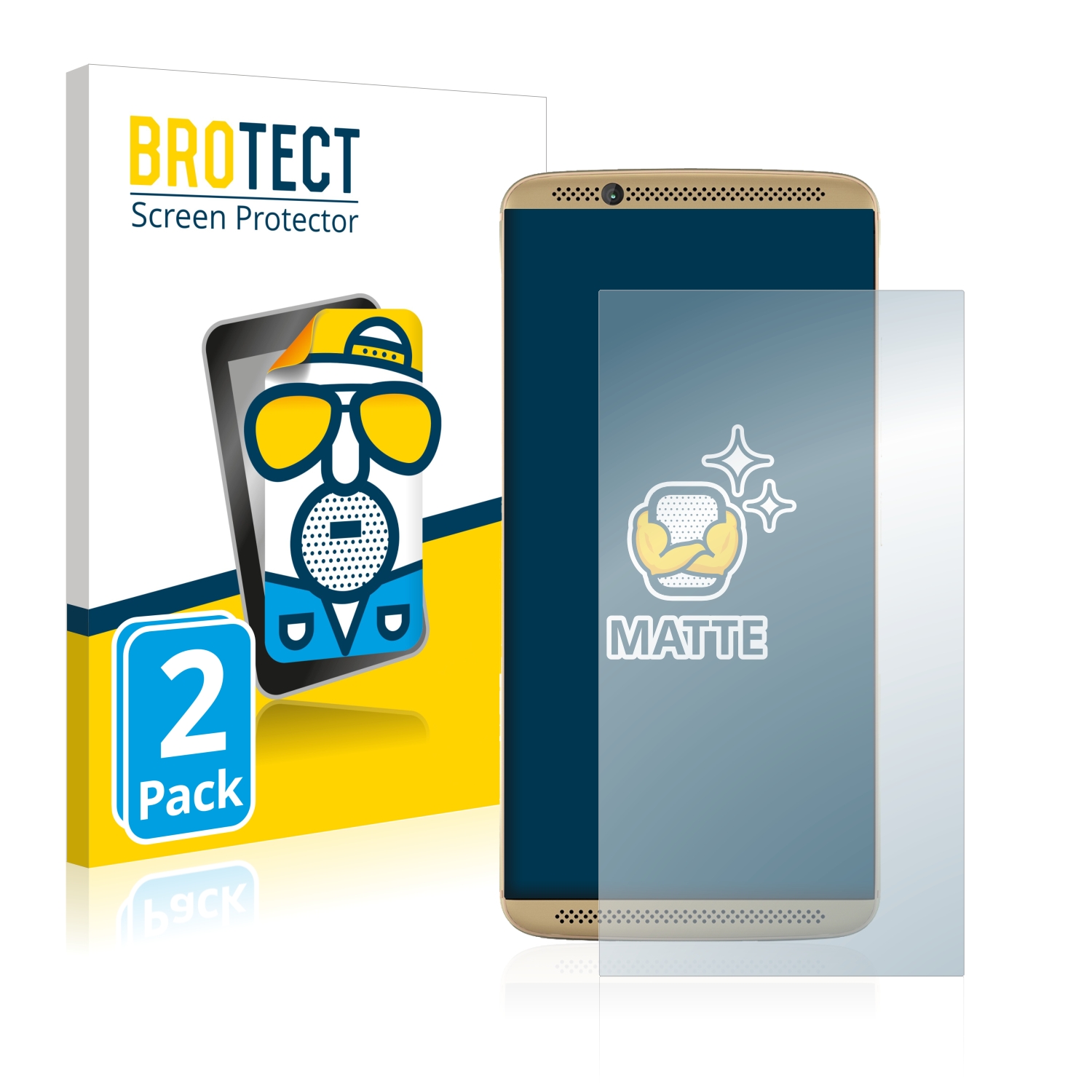 2x BROTECT Entspiegelungs-Folie pro ZTE Axon 7