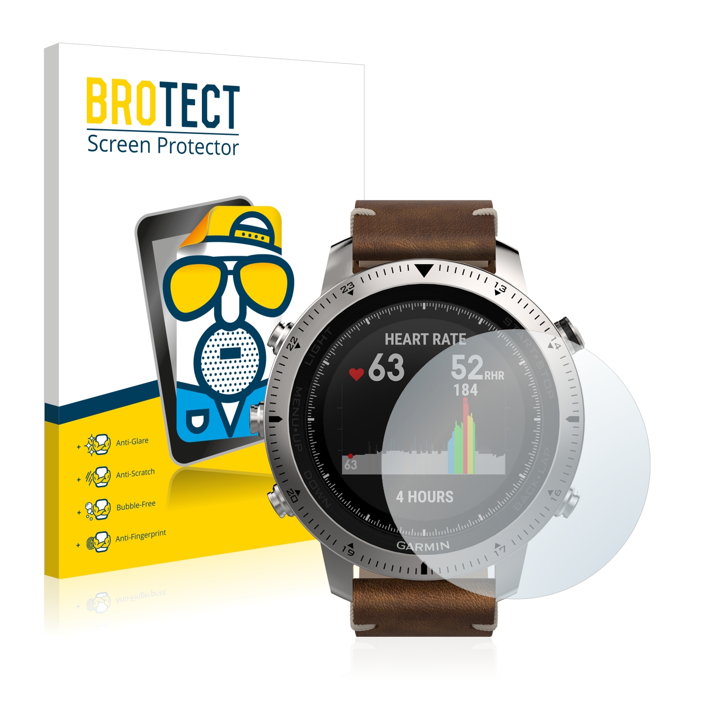 2x BROTECT Entspiegelungs-Folie pro Garmin Fenix Chronos