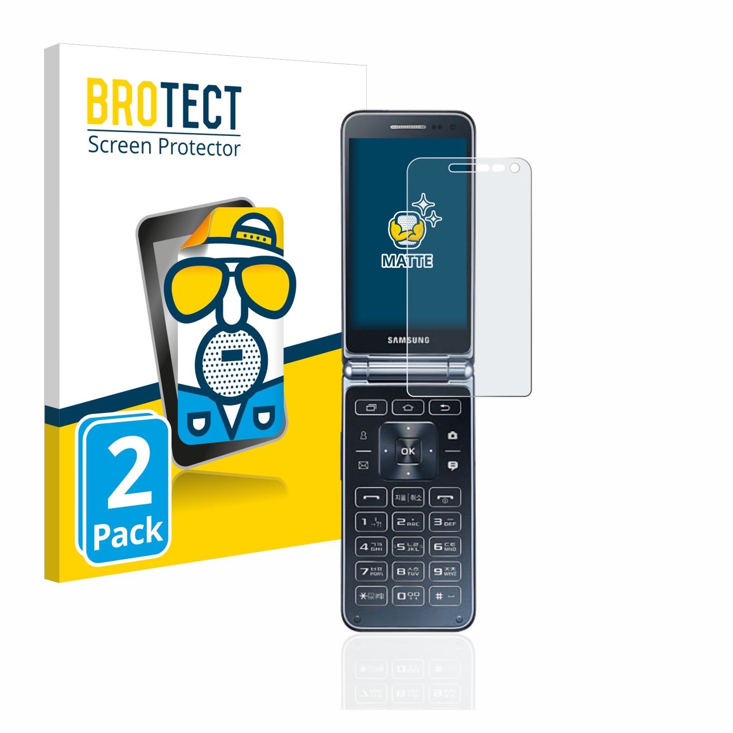 2x BROTECT Entspiegelungs-Folie pro Samsung Galaxy Folder 2