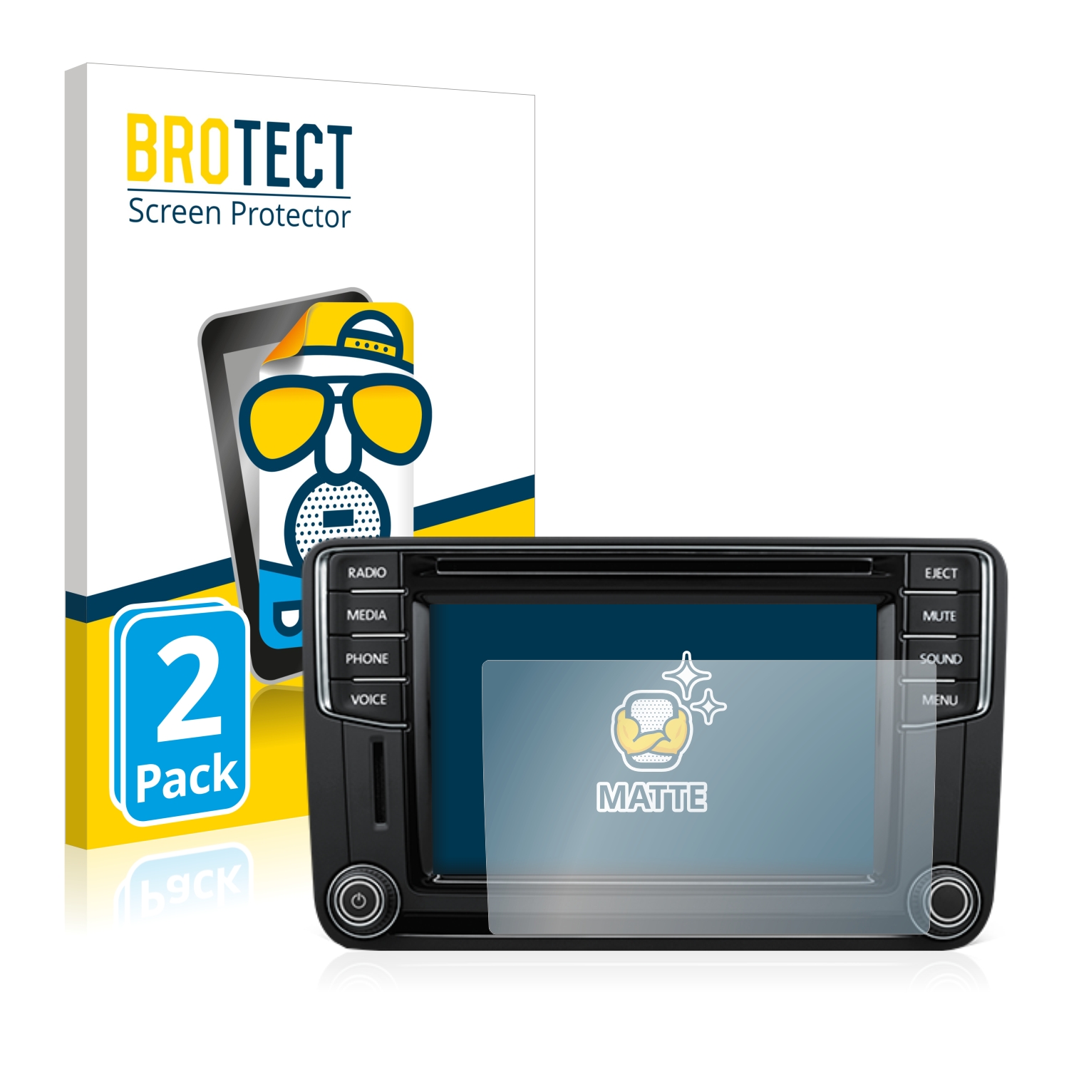 2x BROTECT Entspiegelungs-Folie pro Volkswagen T6 2015 Discover Media Plus 6.33