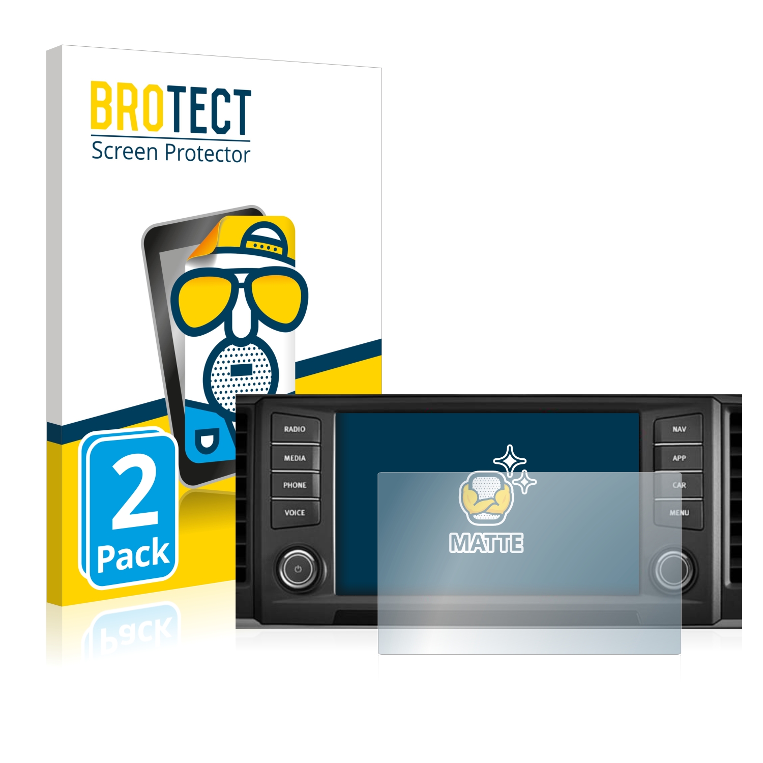 2x BROTECT Entspiegelungs-Folie pro Seat Ateca 2016 Media System Plus 8 2016
