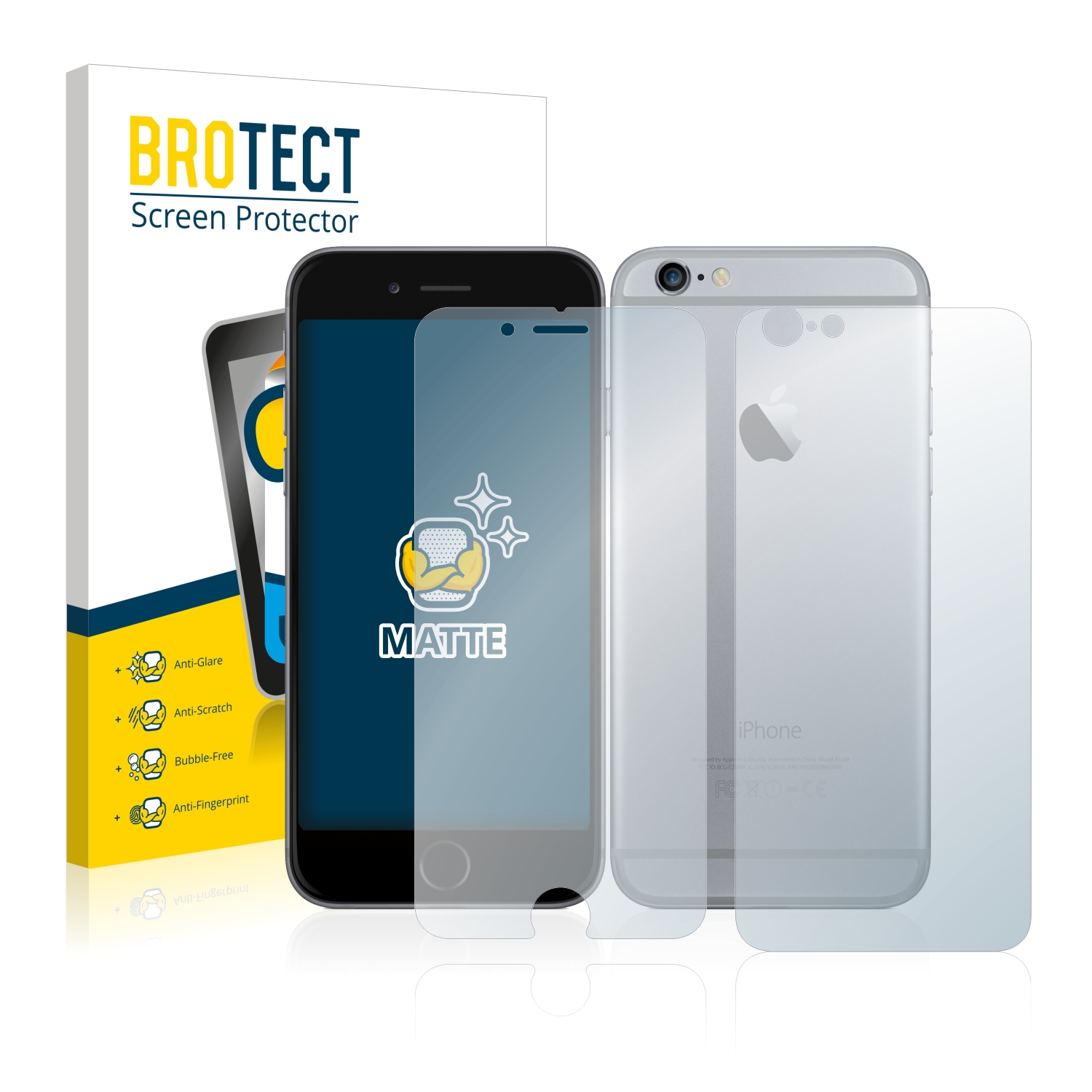 2x BROTECT Entspiegelungs-Folie pro Apple iPhone 6 (displej+zadní strana)