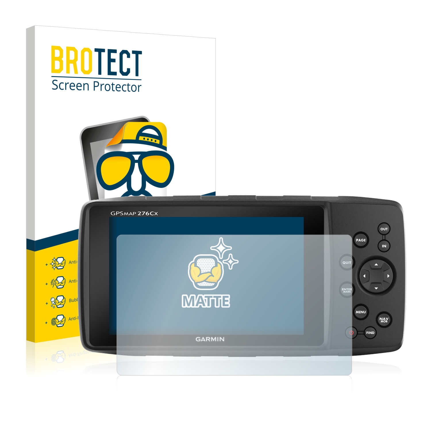 2x BROTECT Entspiegelungs-Folie pro Garmin 276Cx