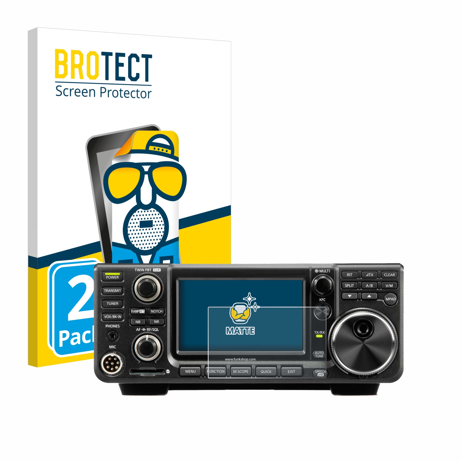 2x BROTECT Entspiegelungs-Folie pro Icom IC-7300