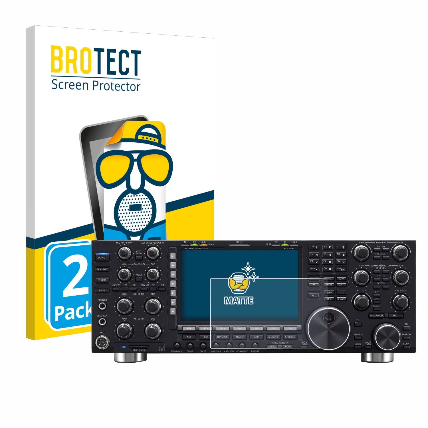 2x BROTECT Entspiegelungs-Folie pro Icom IC-7851