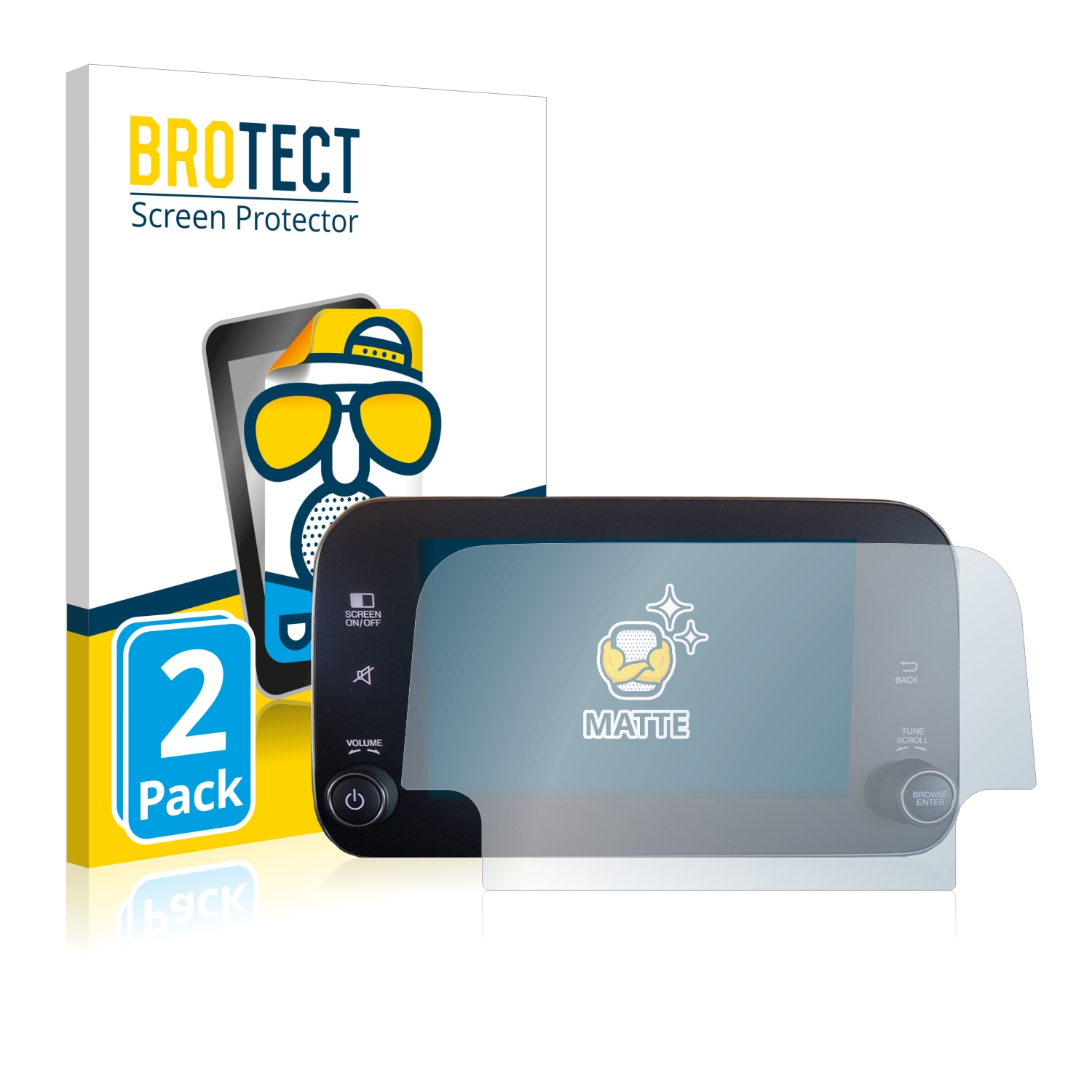 2x BROTECT Entspiegelungs-Folie pro Fiat Tipo 2016-2019 Uconnet 7