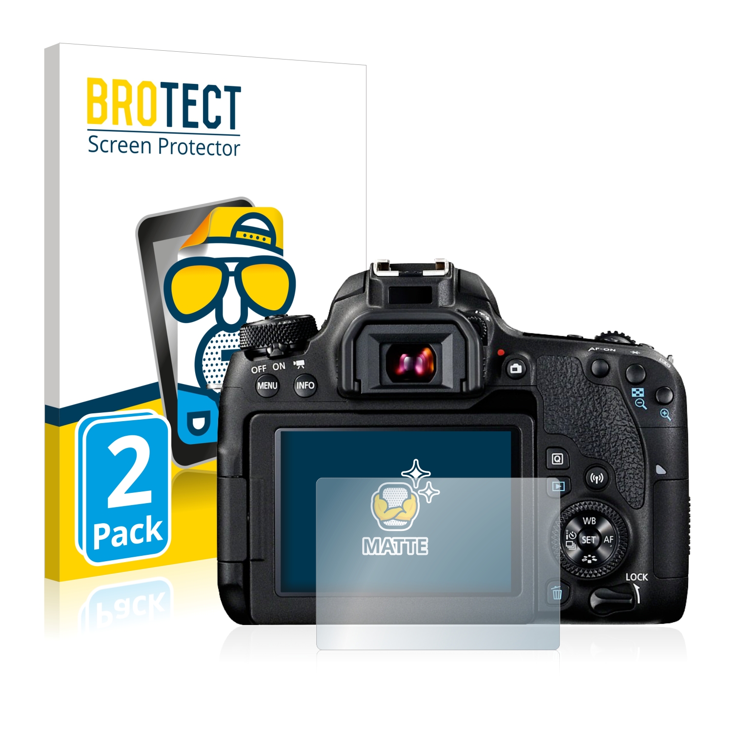 2x BROTECT Entspiegelungs-Folie pro Canon EOS 77D