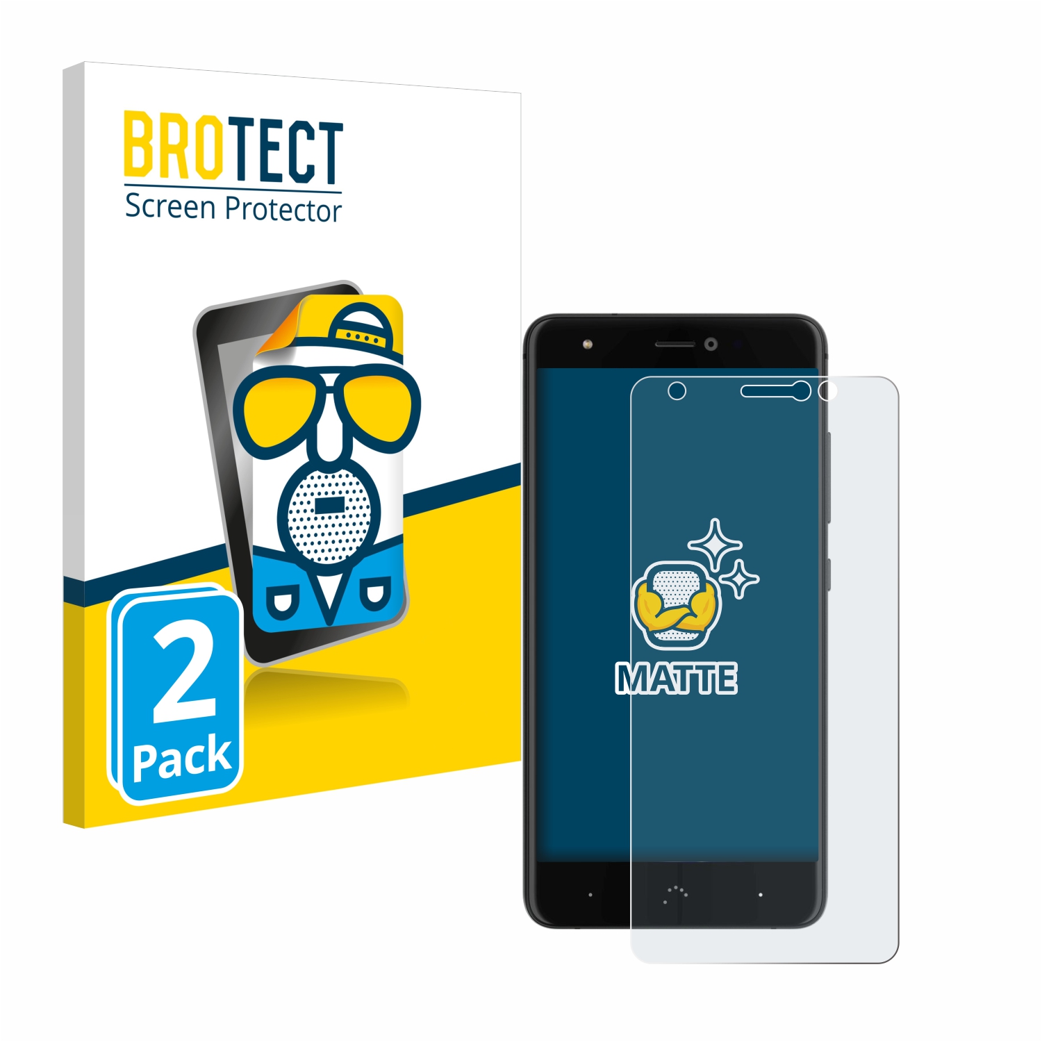 2x BROTECT Entspiegelungs-Folie pro BQ Aquaris X Pro