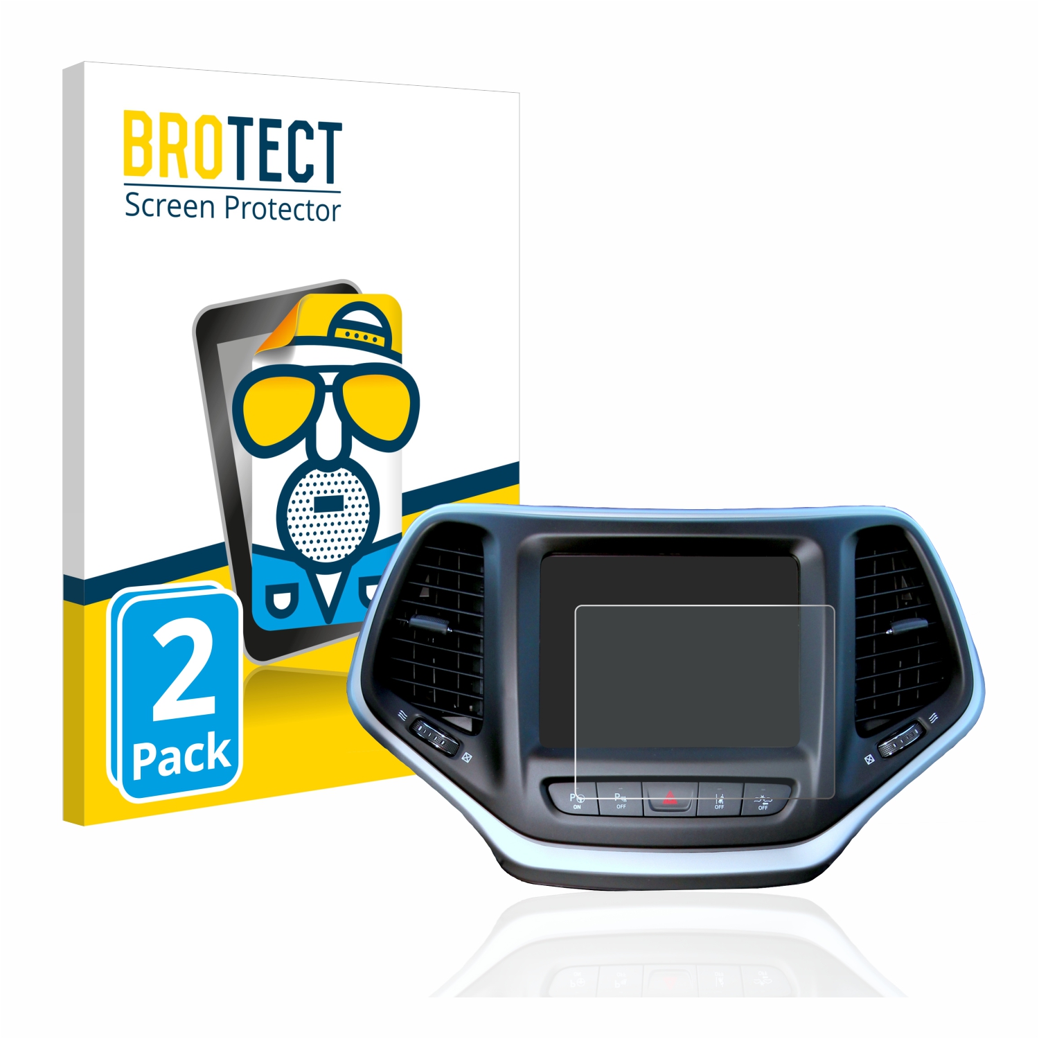 2x BROTECT Entspiegelungs-Folie pro Jeep Cherokee Uconnect 8.4