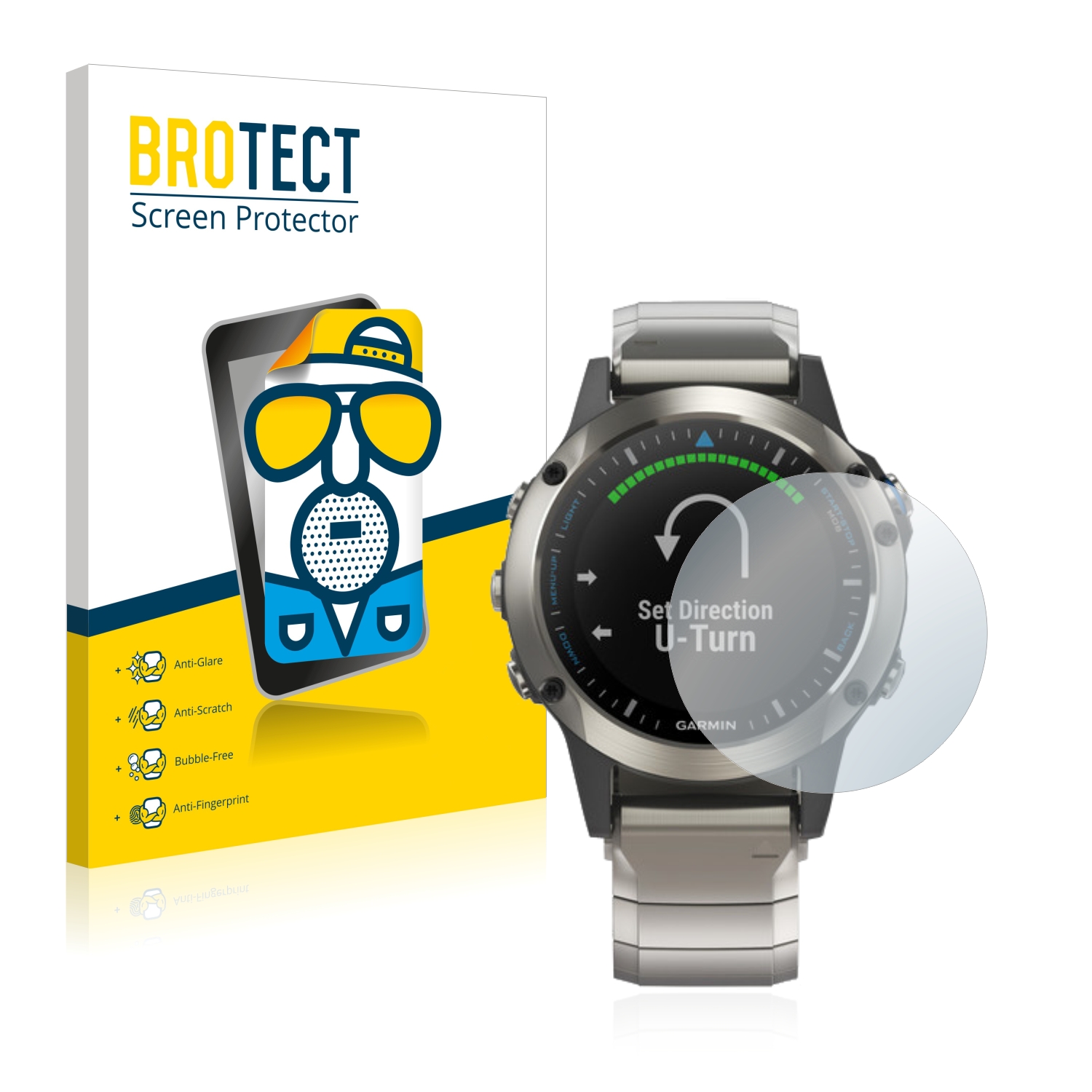 2x BROTECT Entspiegelungs-Folie pro Garmin quatix 5