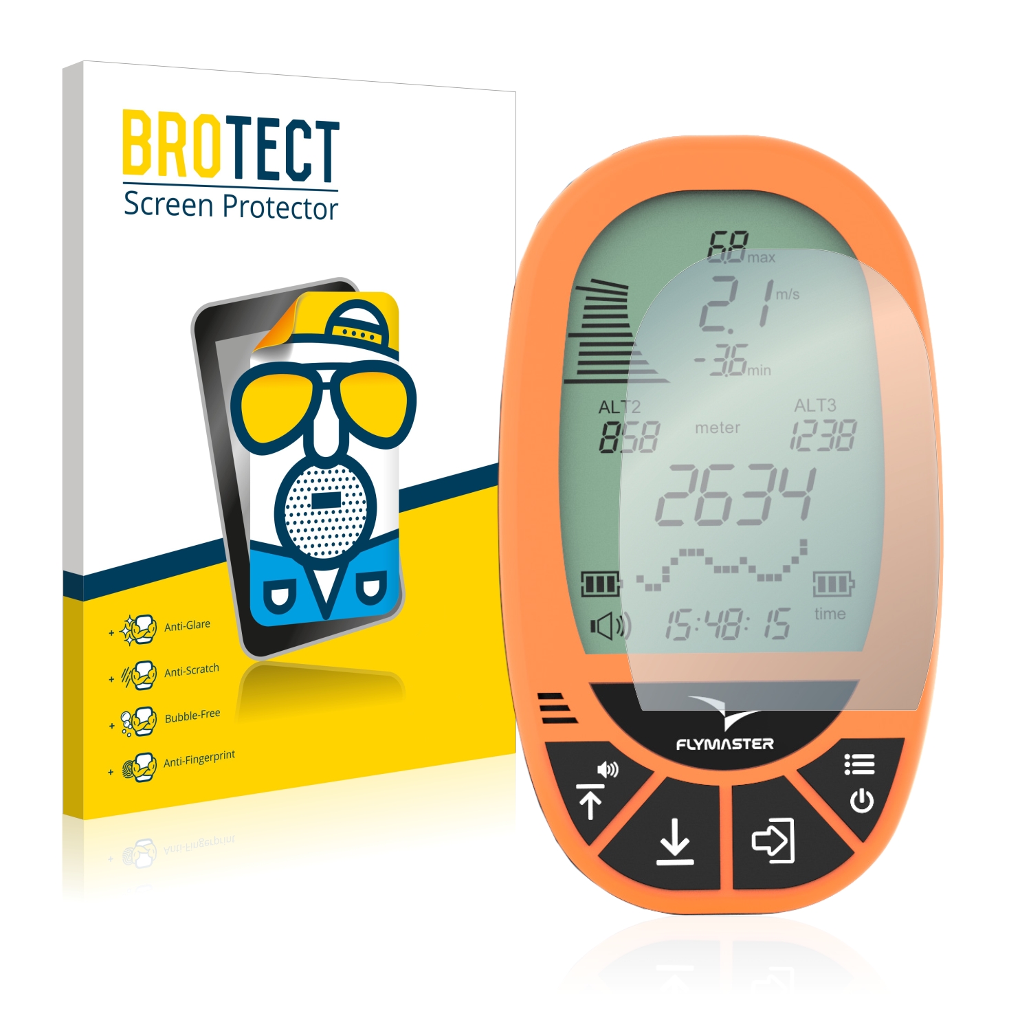 2x BROTECT Entspiegelungs-Folie pro Flymaster Vario LS