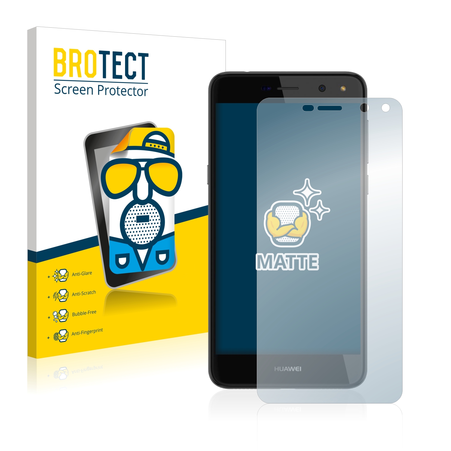 2x BROTECT Entspiegelungs-Folie pro Huawei Y6 2017
