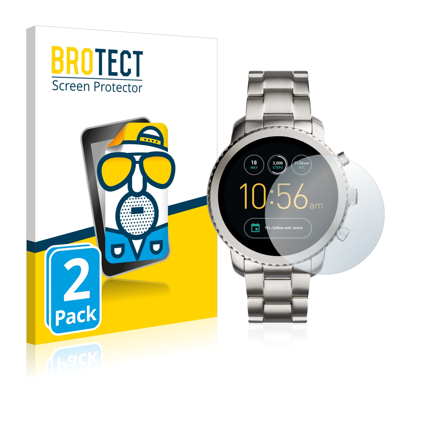 2x BROTECT Entspiegelungs-Folie pro Fossil Q Explorist