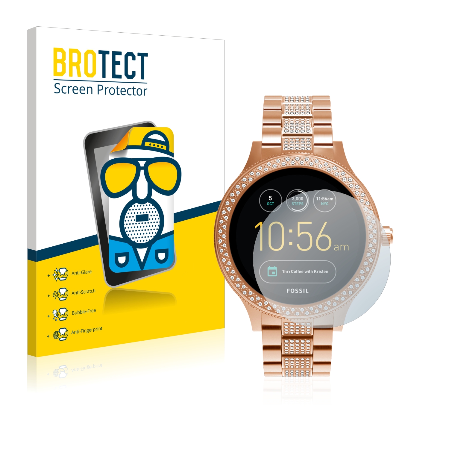 2x BROTECT Entspiegelungs-Folie pro Fossil Q Venture
