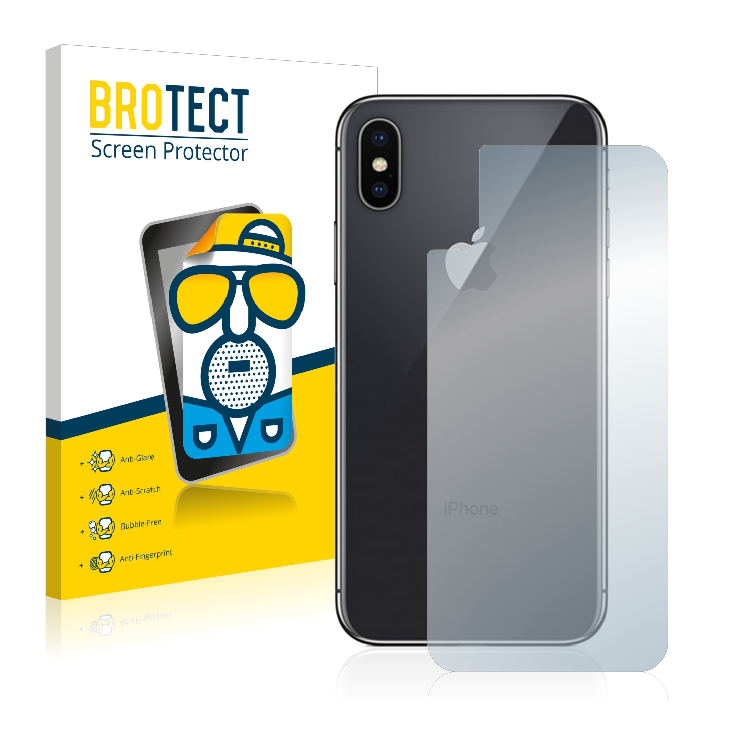 2x BROTECT Entspiegelungs-Folie pro Apple iPhone X (zadní strana)