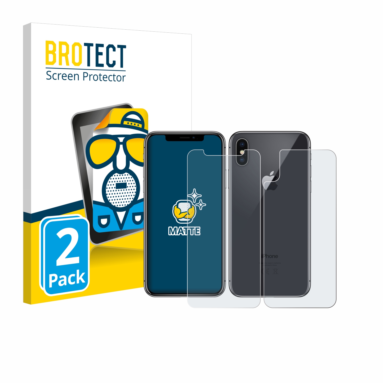 2x BROTECT Entspiegelungs-Folie pro Apple iPhone X (displej+zadní strana)