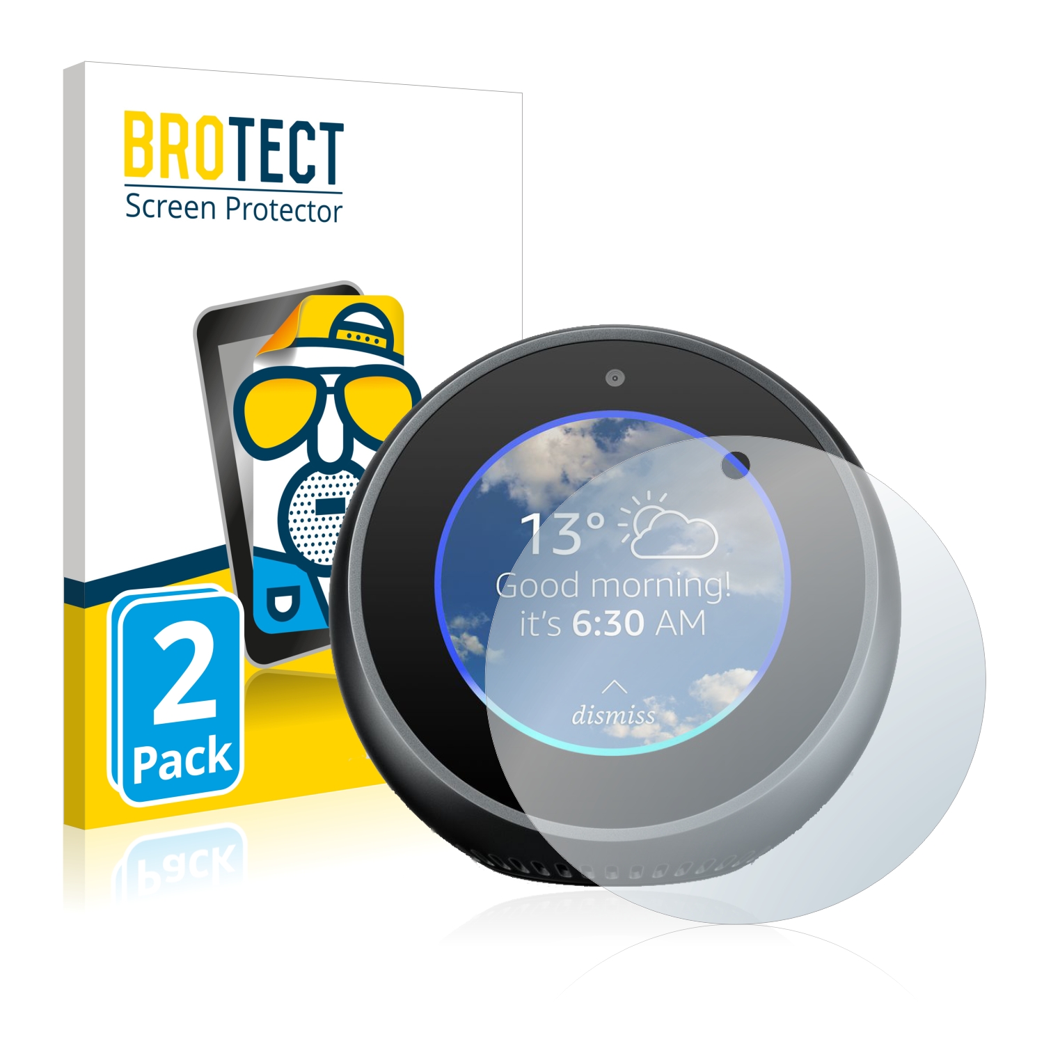 2x BROTECT Entspiegelungs-Folie pro Amazon Echo Spot