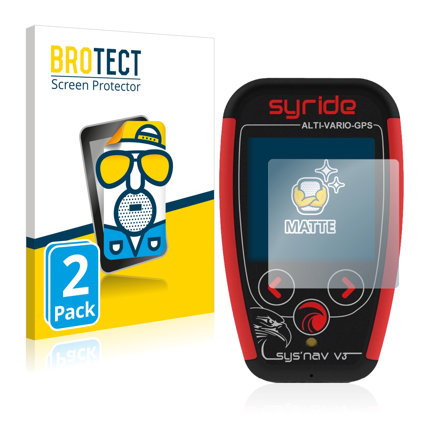 2x BROTECT Entspiegelungs-Folie pro Syride Sys'Nav V3