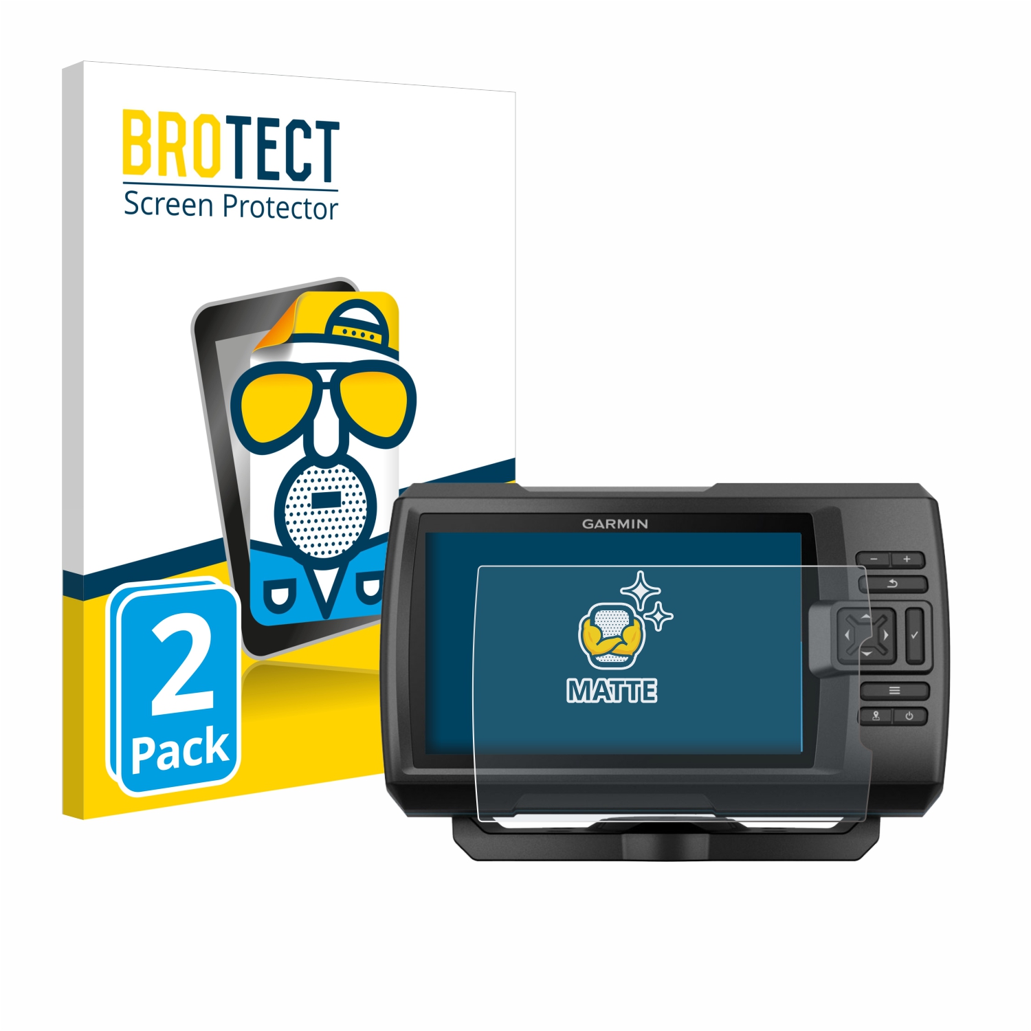 2x BROTECT Entspiegelungs-Folie pro Garmin Striker Plus 5cv