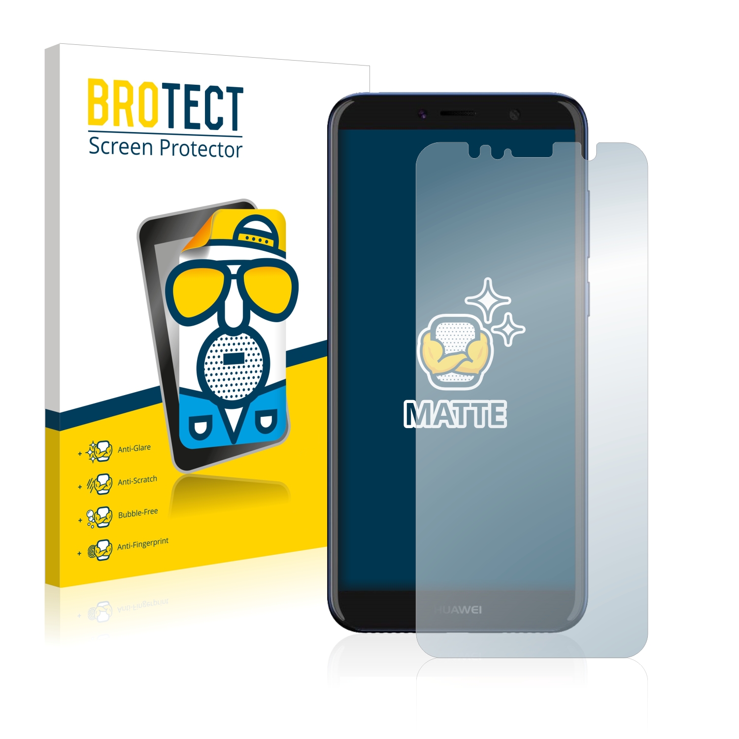 2x BROTECT Entspiegelungs-Folie pro Huawei Y6 2018
