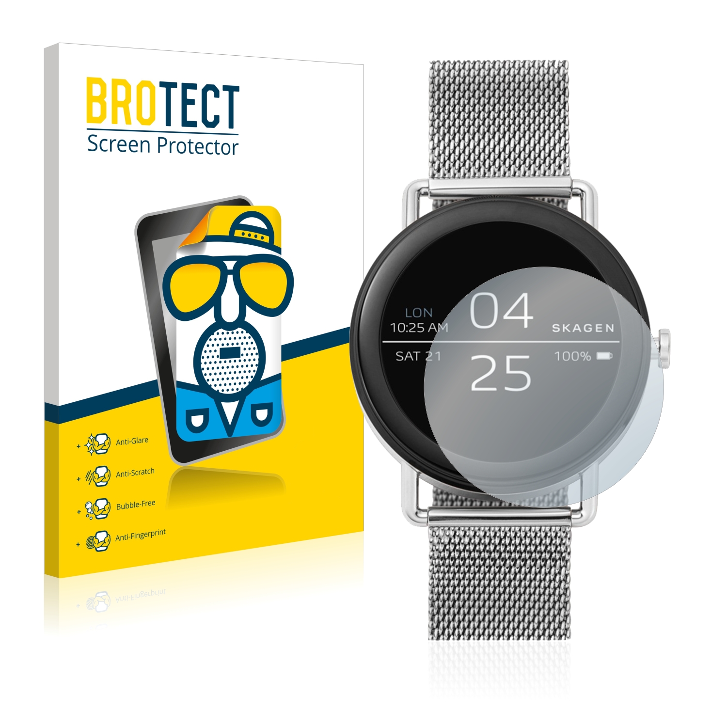 2x BROTECT Entspiegelungs-Folie pro Skagen Smartwatch Falster 42mm