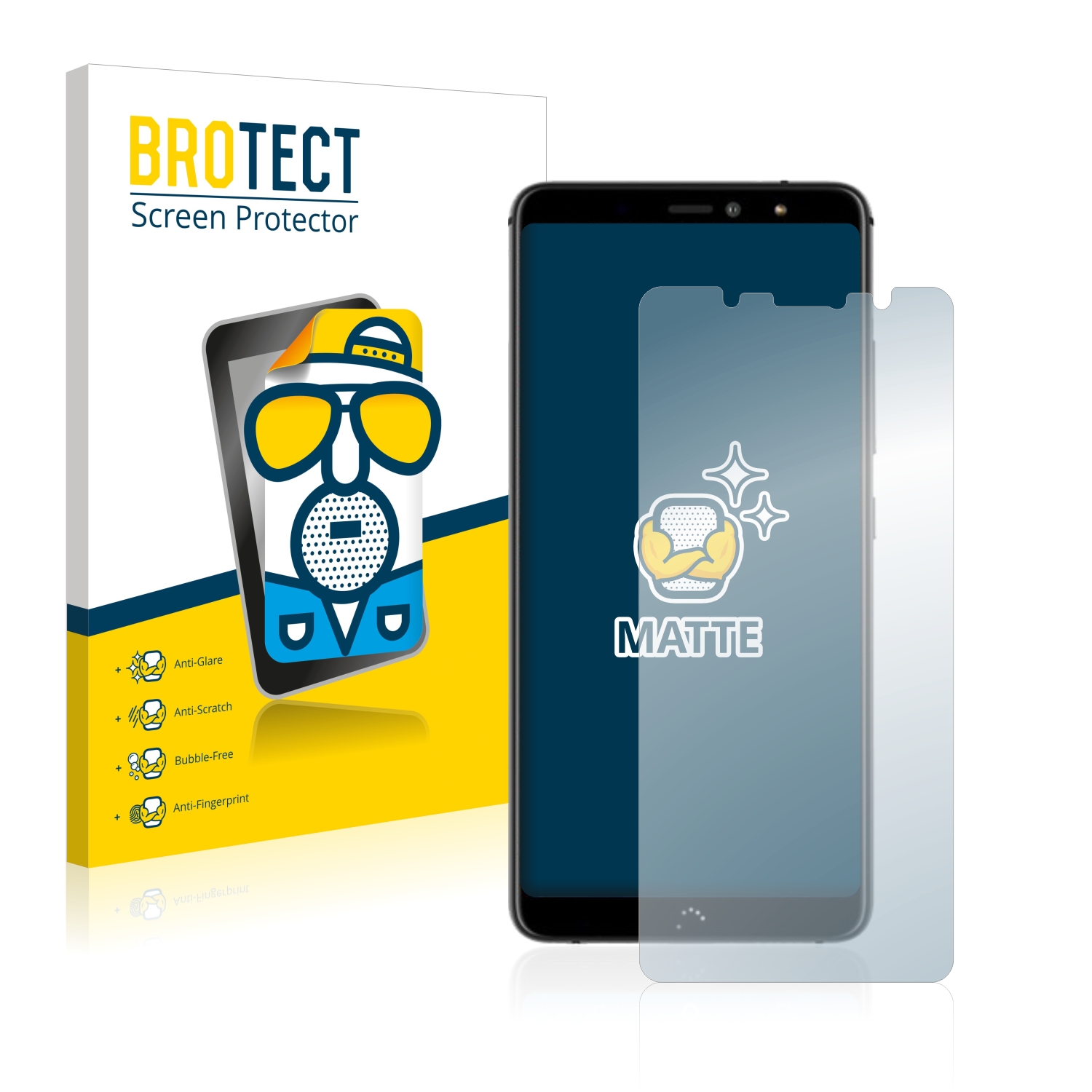 2x BROTECT Entspiegelungs-Folie pro BQ Aquaris X2 Pro