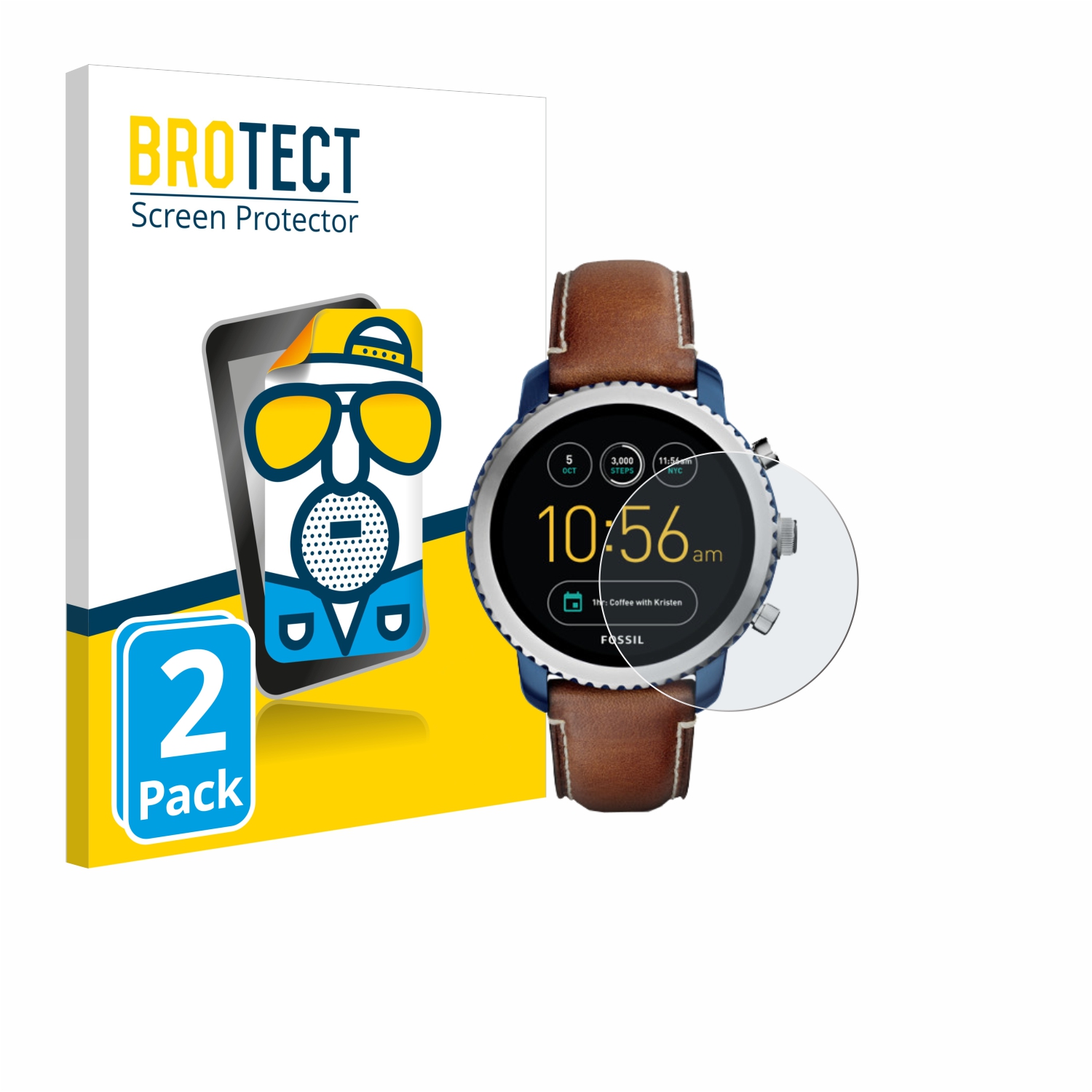 2x BROTECT Entspiegelungs-Folie pro Fossil Q Explorist (3.Gen)
