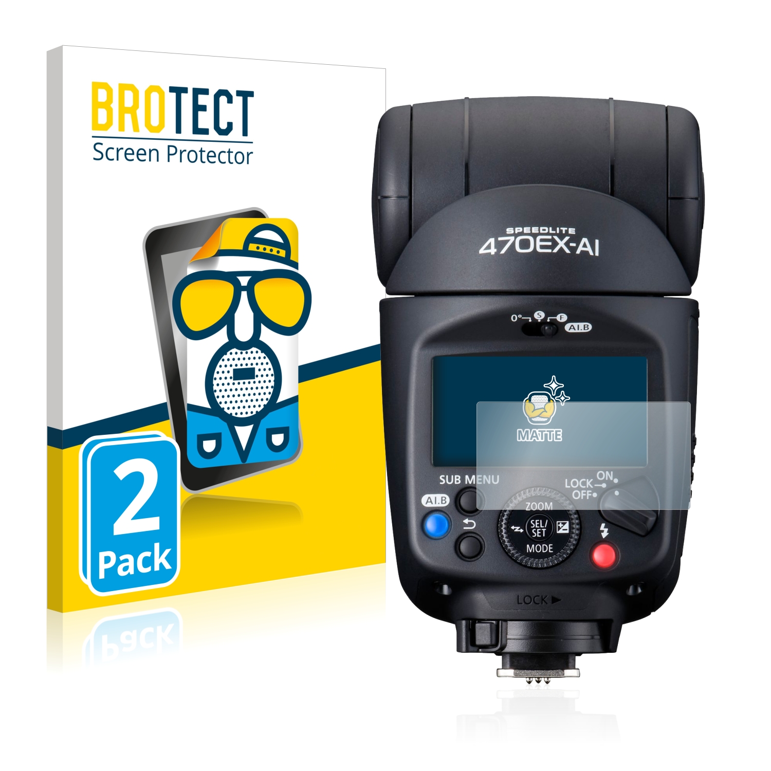 2x BROTECT Entspiegelungs-Folie pro Canon Speedlite 470EX-AI