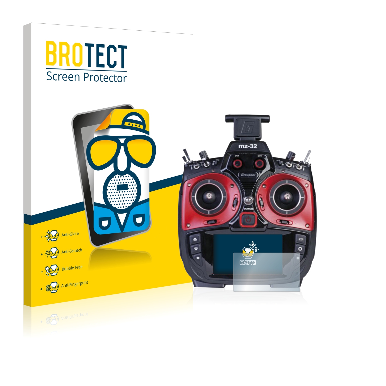 2x BROTECT Entspiegelungs-Folie pro Graupner MZ-32 (3.Gen)