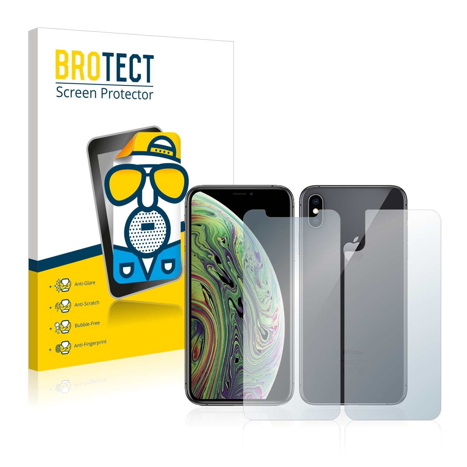 2x BROTECT Entspiegelungs-Folie pro Apple iPhone Xs (displej+zadní strana)