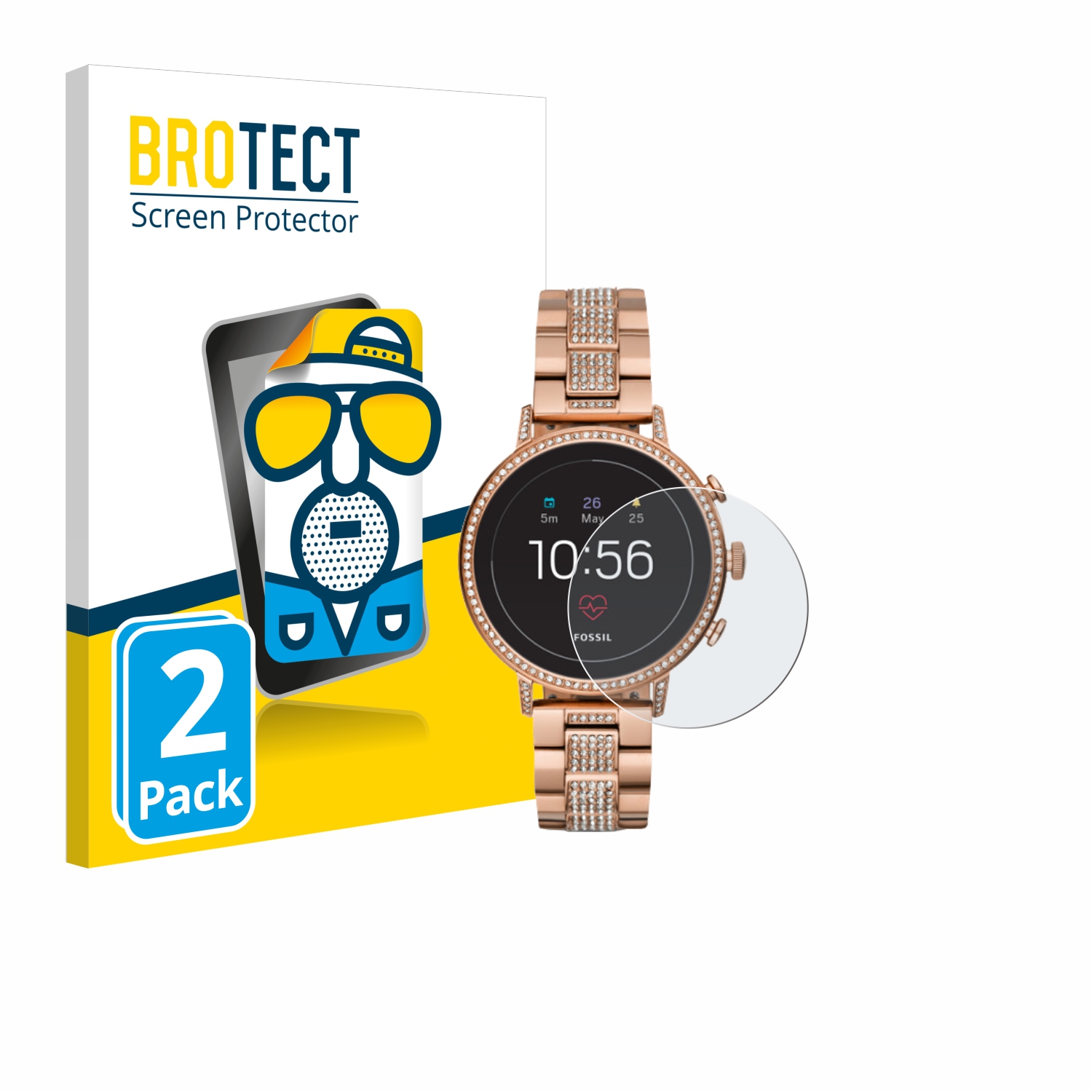 2x BROTECT Entspiegelungs-Folie pro Fossil Q Venture HR (4.Gen)