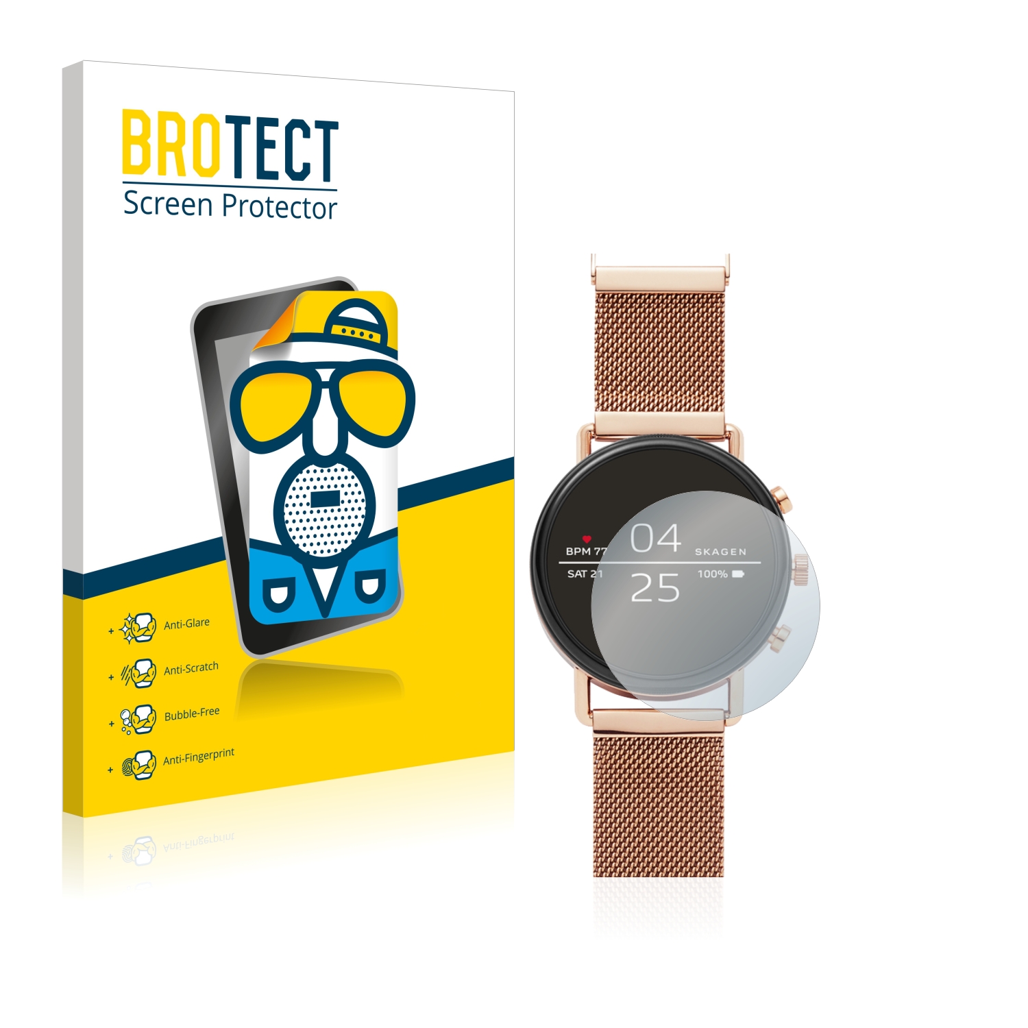 2x BROTECT Entspiegelungs-Folie pro Skagen Smartwatch Falster 40mm
